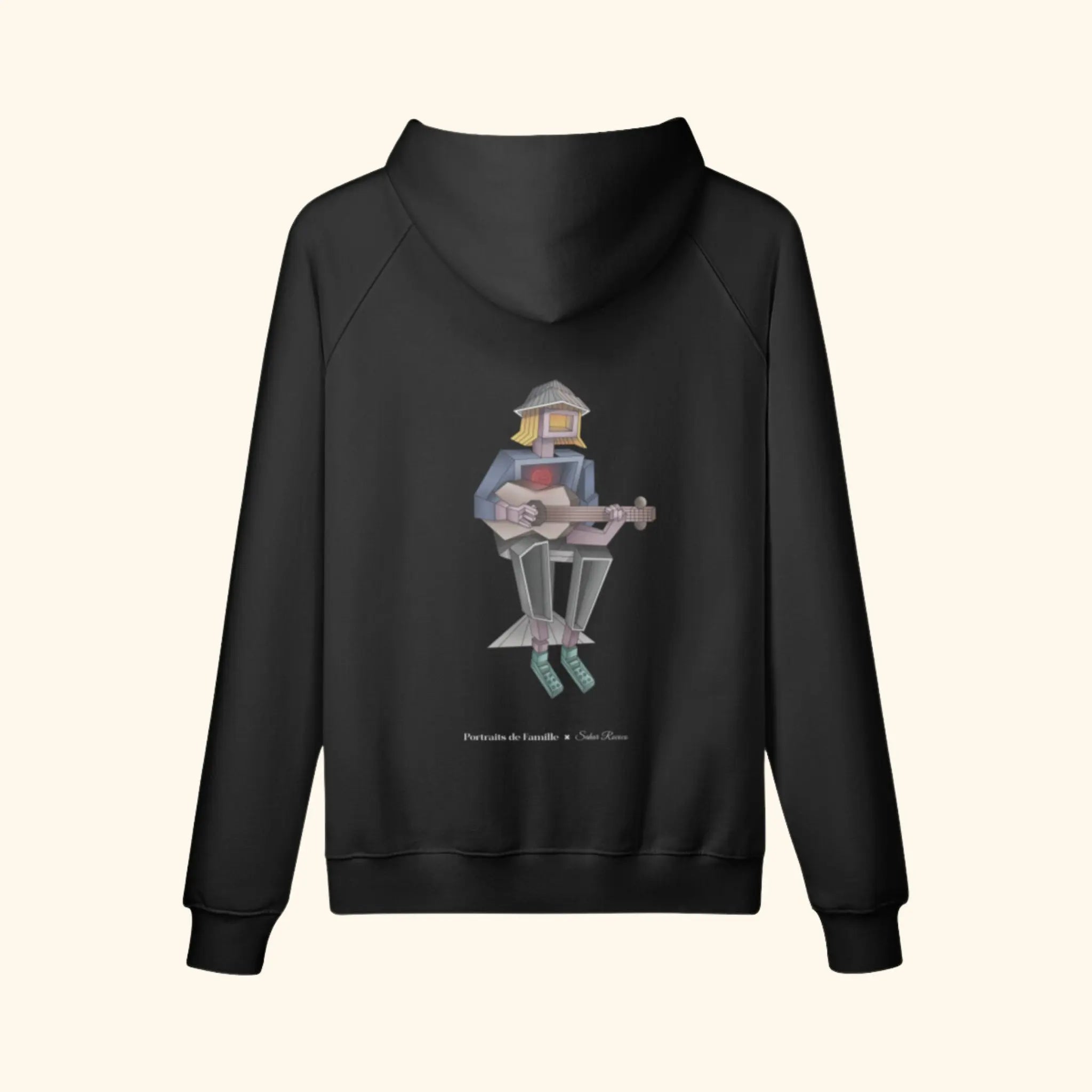 Portraits de Famille The Hoodie Lost Midnight Black Heavy Cotton Back