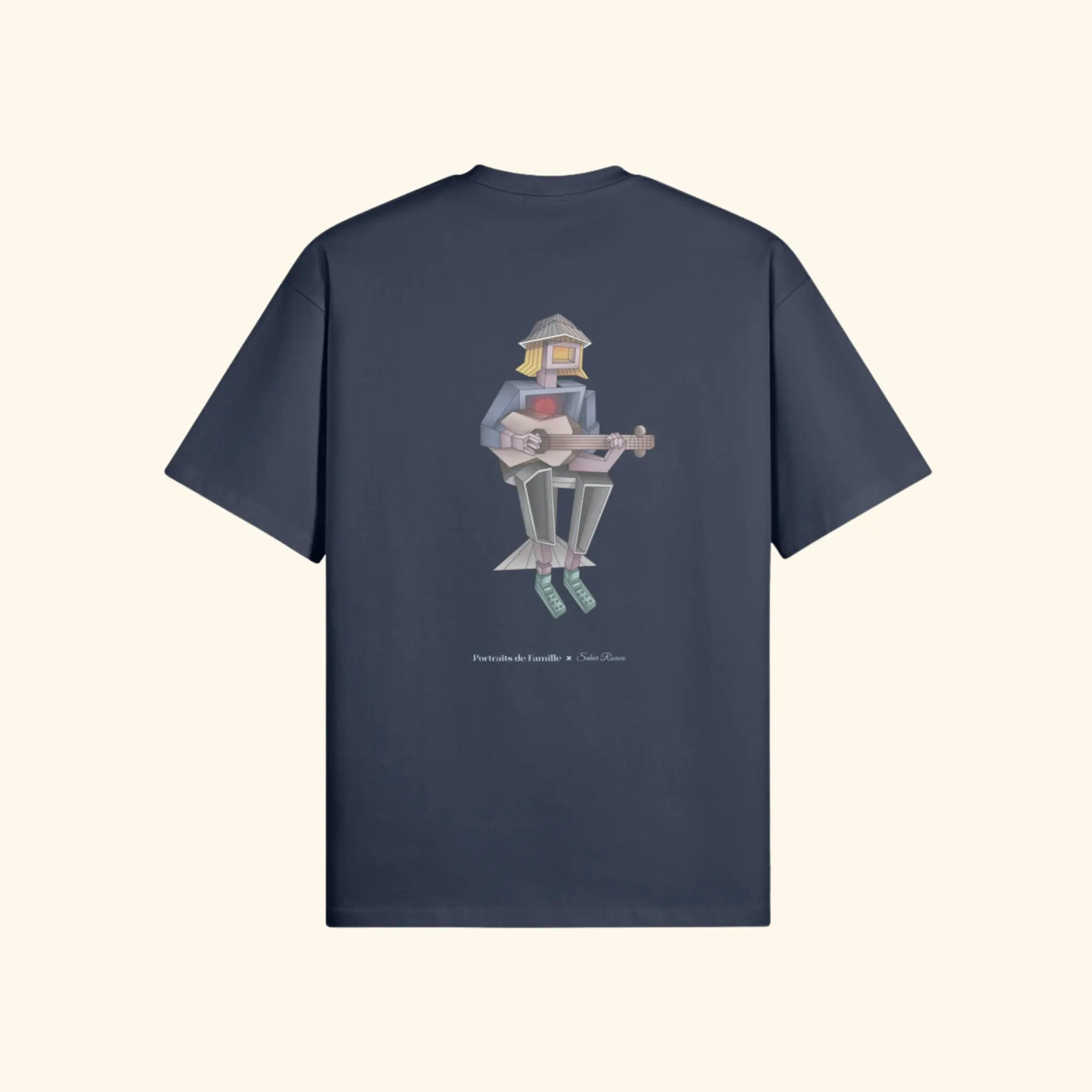 Portraits de Famille The Tee Lost Harbor Blue Heavy Cotton Back