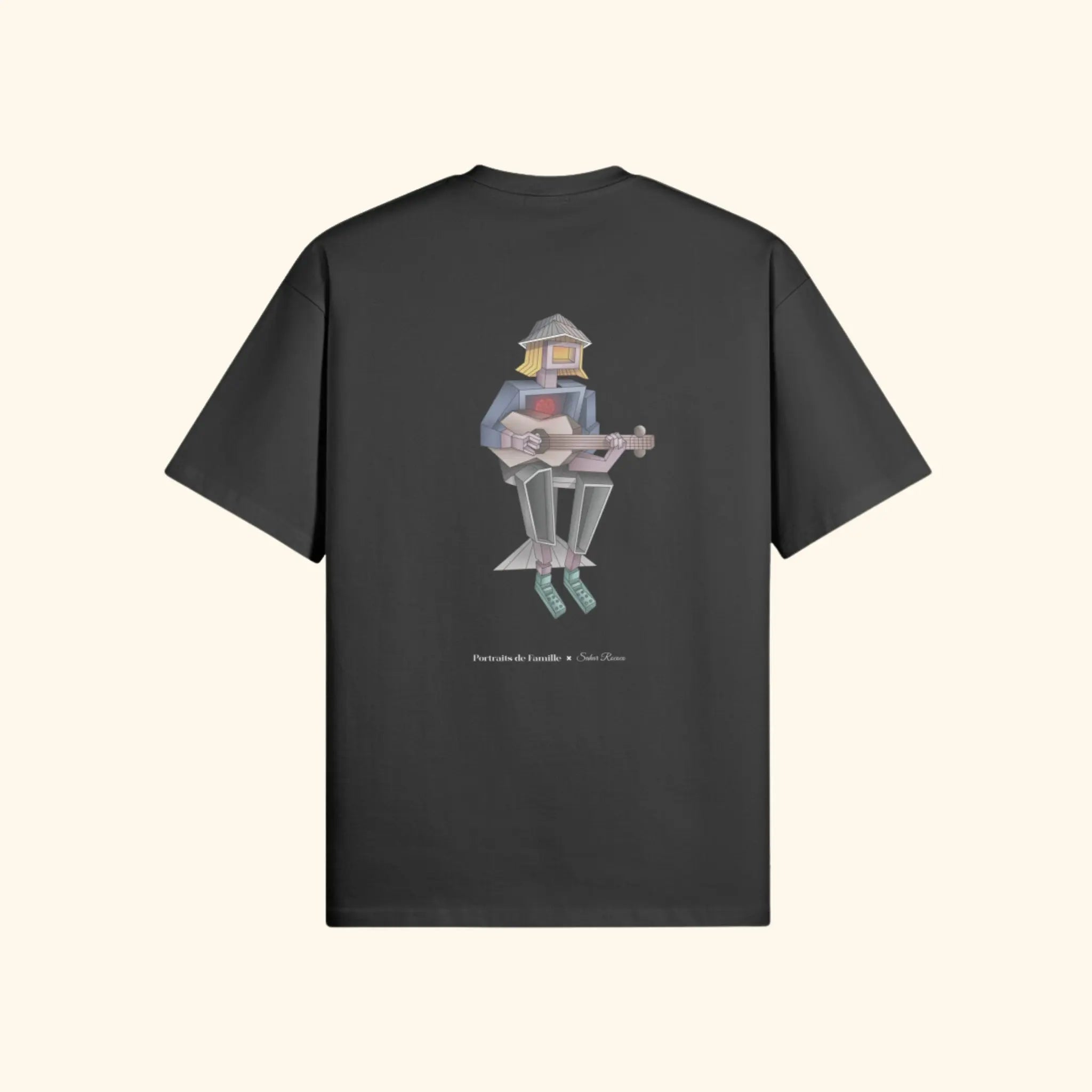 Portraits de Famille The Tee Lost Midnight Black Heavy Cotton Back