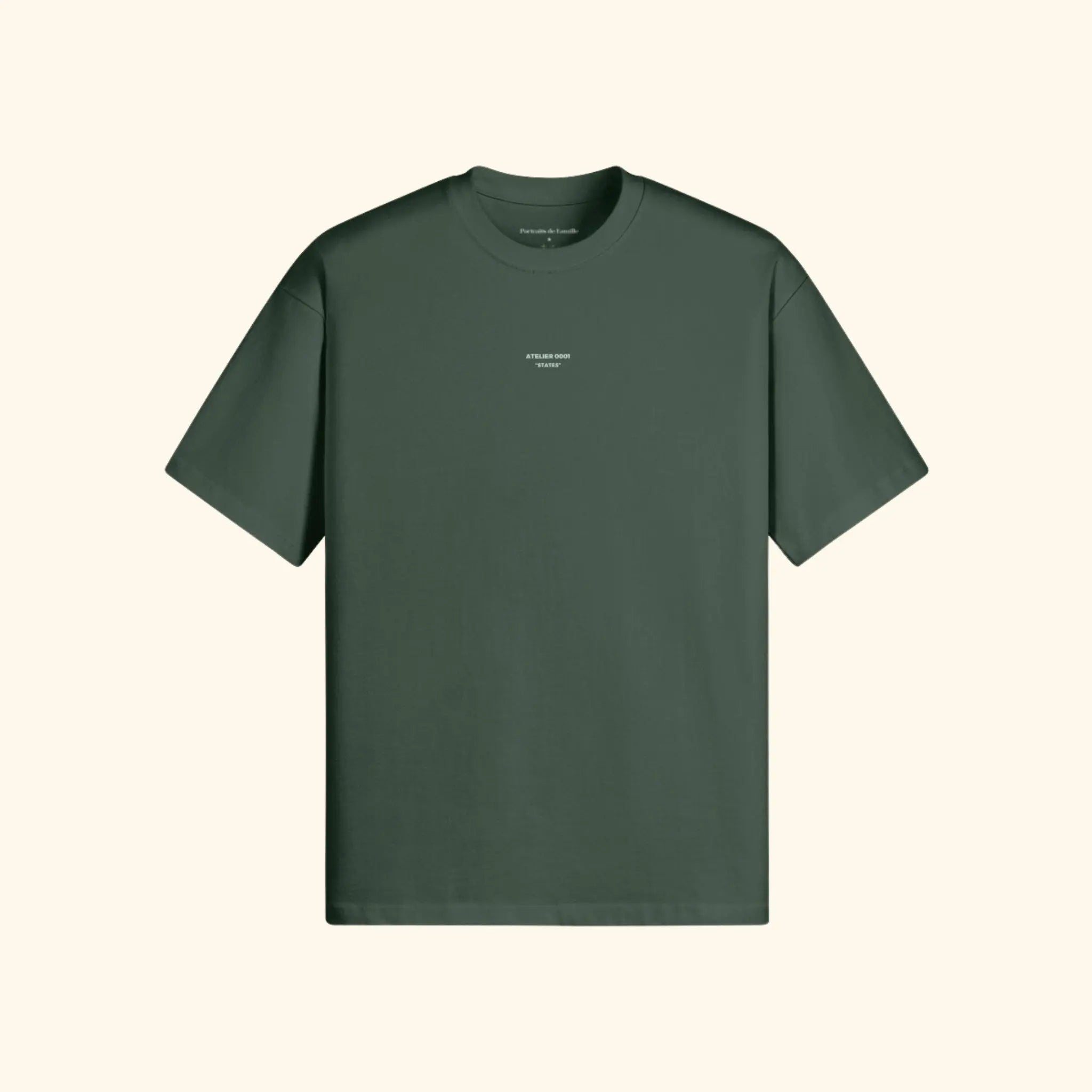 Portraits de Famille The Tee Positive Forest Green Heavy Cotton Front