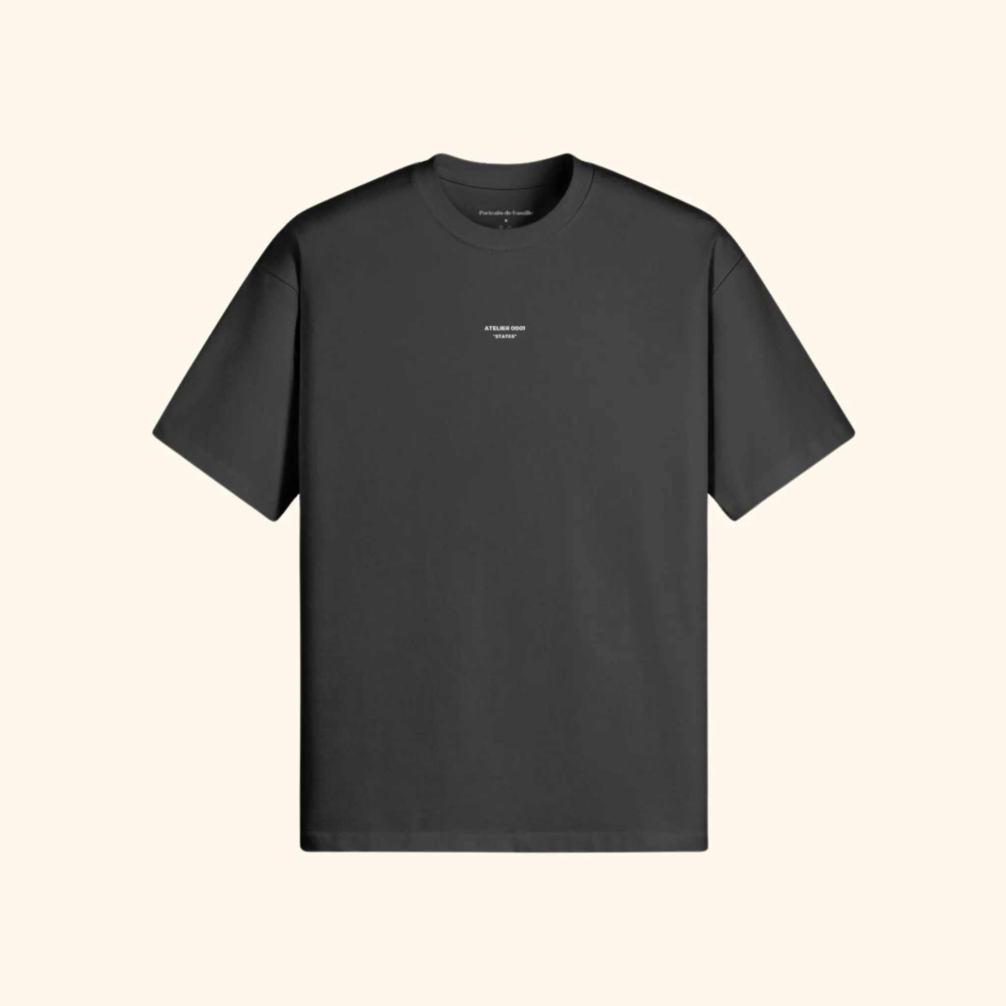 Portraits de Famille The Tee Positive Midnight Black Heavy Cotton Front