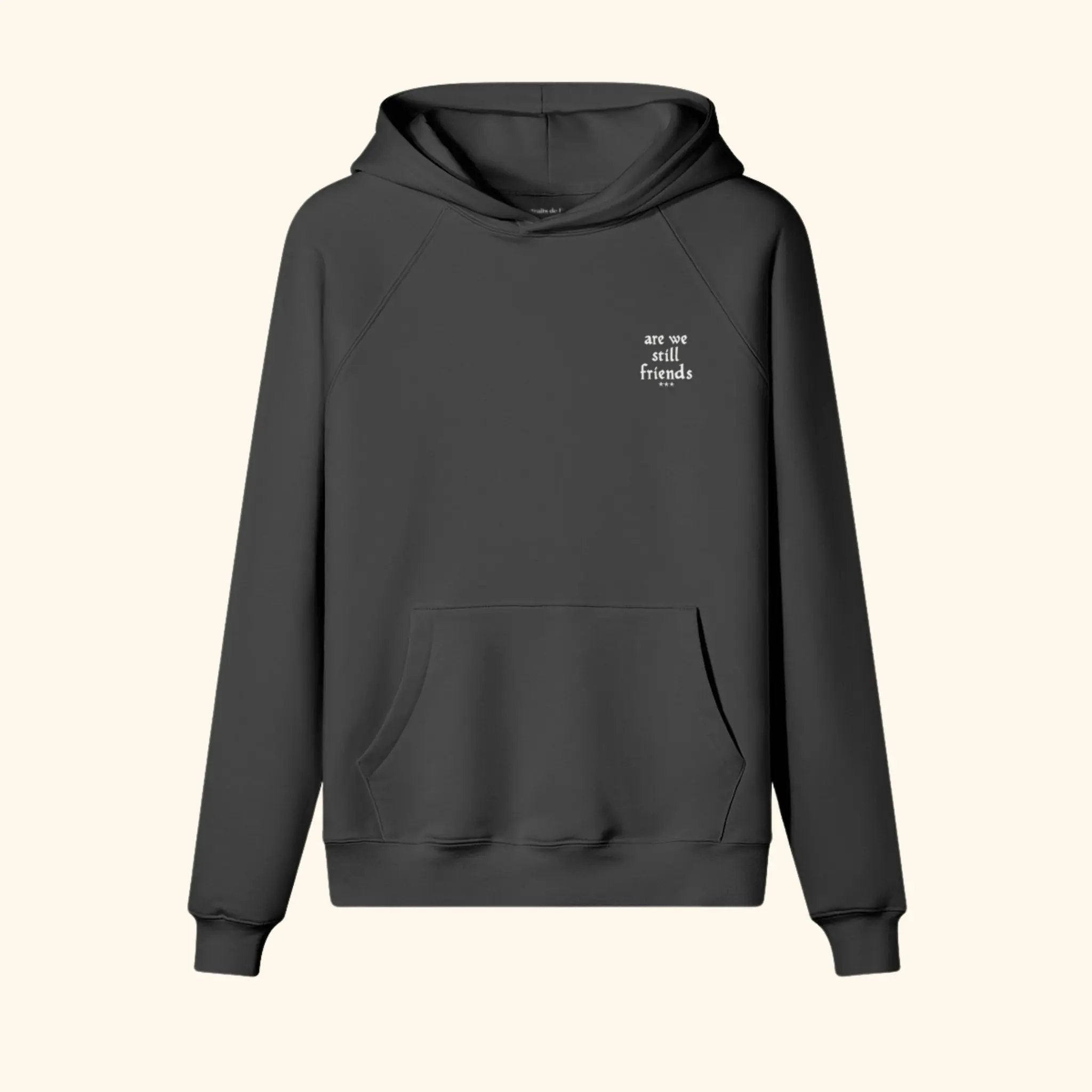 Portraits de Famille Dar Vida The Hoodie Amigos Midnight Black Heavy Cotton Front