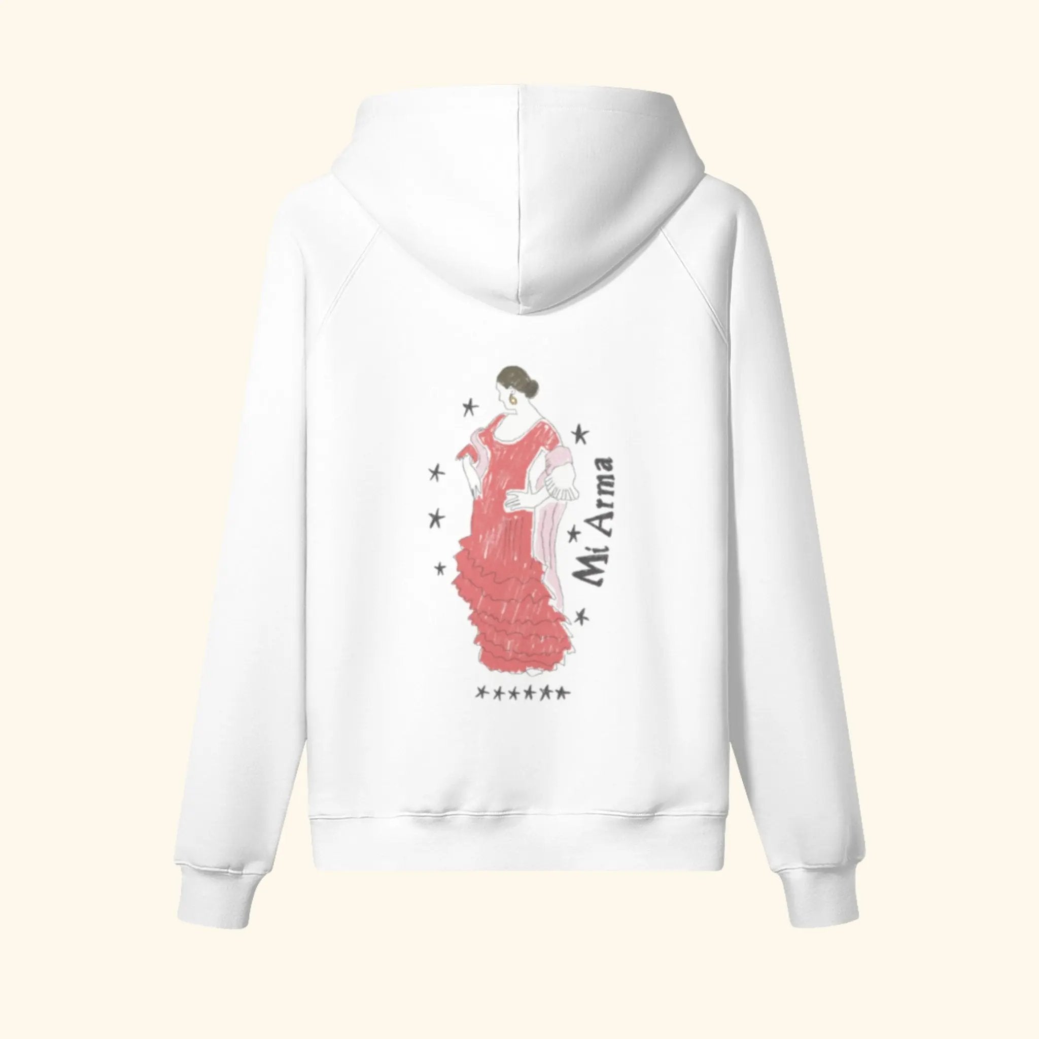 Portraits de Famille Dar Vida The Hoodie Bailaora Off White Heavy Cotton Back