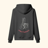 Portraits de Famille Dar Vida The Hoodie Flamenca Midnight Black Heavy Cotton Back