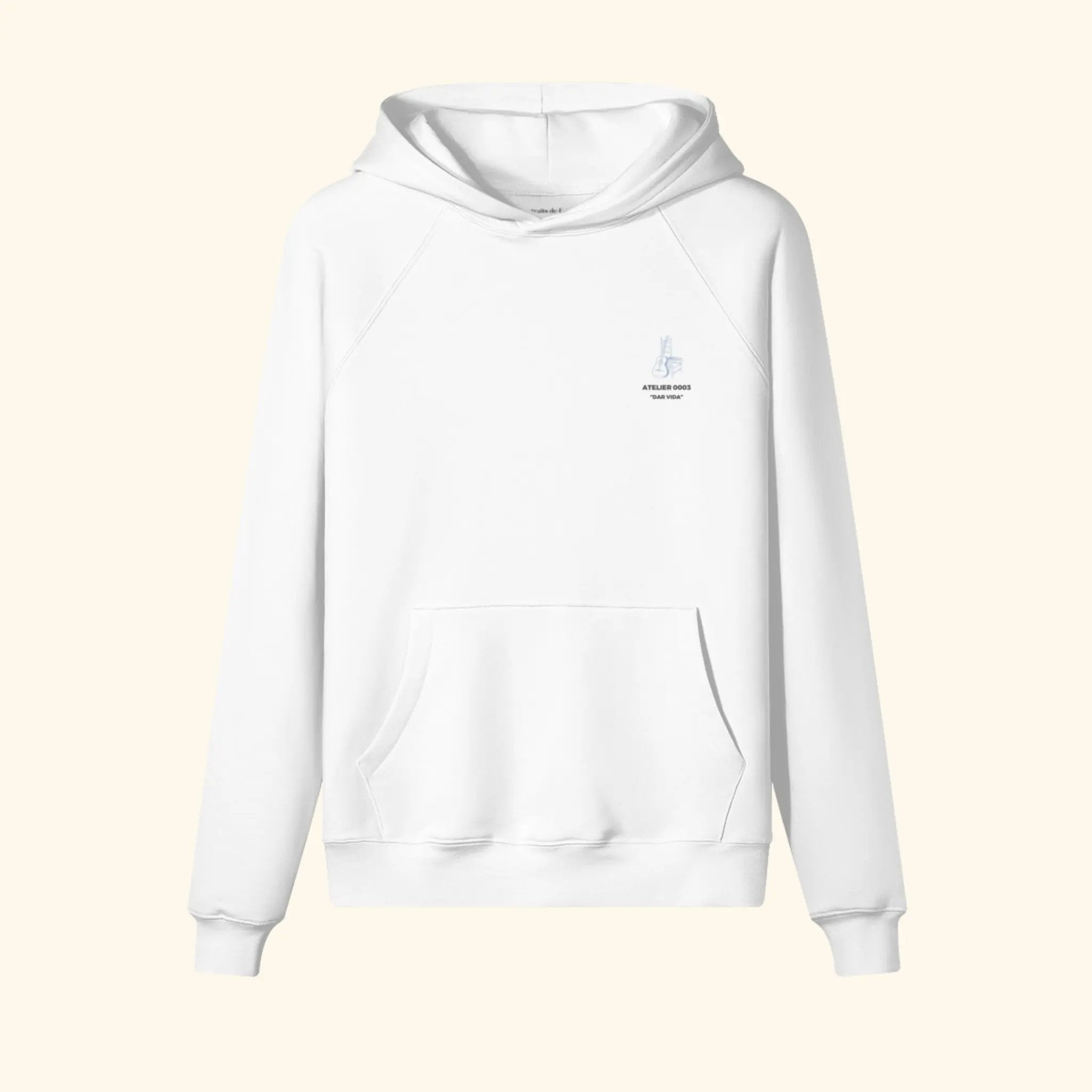 Portraits de Famille Dar Vida The Hoodie Flamenca Off White Heavy Cotton Front