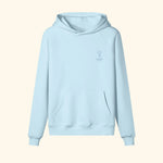 Portraits de Famille Dar Vida The Hoodie Flor Azure Whisper Heavy Cotton Front