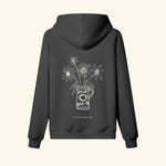 Portraits de Famille Dar Vida The Hoodie Flor Midnight Black Heavy Cotton Back