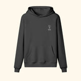 Portraits de Famille Dar Vida The Hoodie Flor Midnight Black Heavy Cotton Front