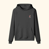 Portraits de Famille Dar Vida The Hoodie Gloria Midnight Black Heavy Cotton Front