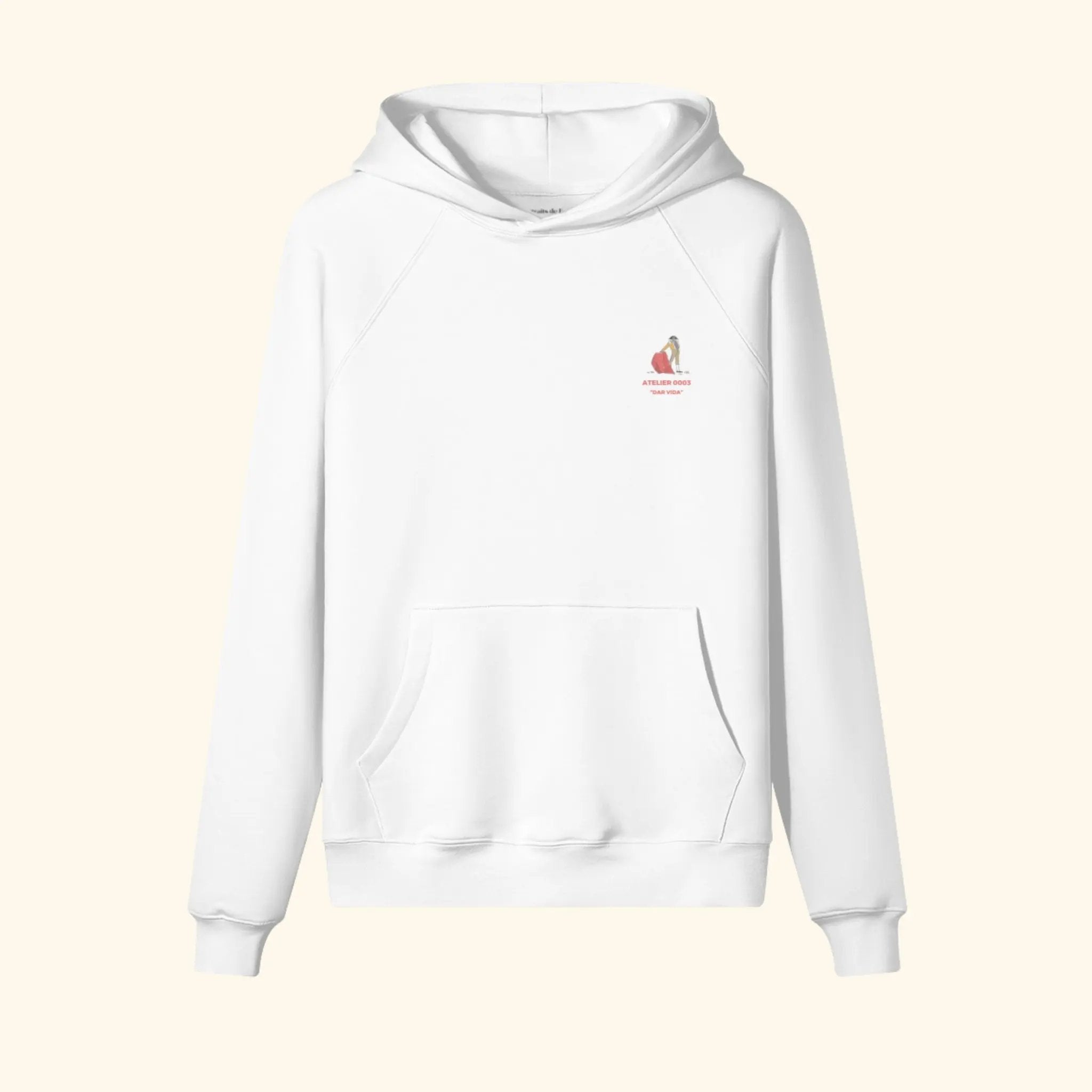 Portraits de Famille Dar Vida The Hoodie Gloria Off White Heavy Cotton Front