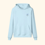 Portraits de Famille Dar Vida The Hoodie Pasión Azure Whisper Heavy Cotton Front