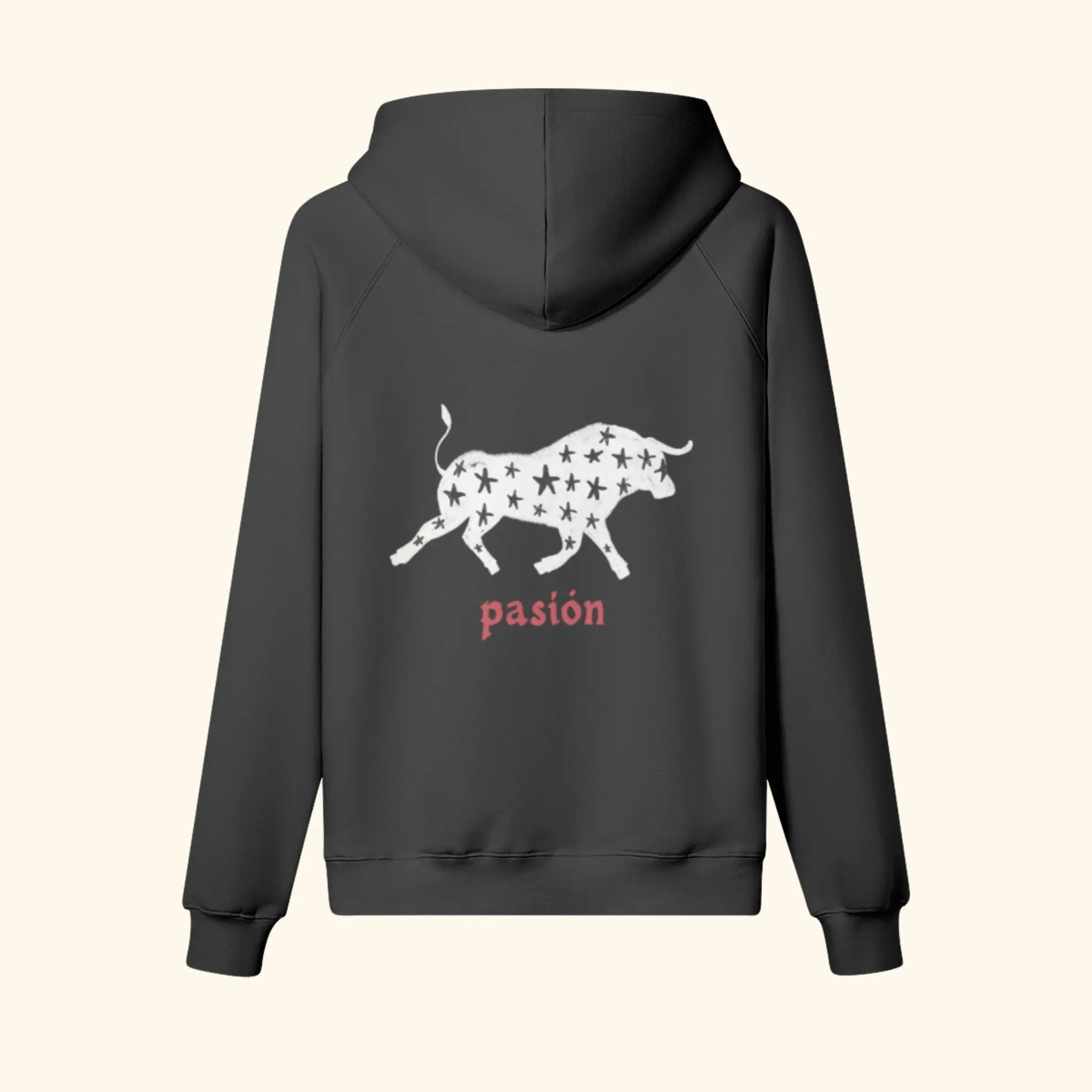 Portraits de Famille Dar Vida The Hoodie Pasión Midnight Black Heavy Cotton Back
