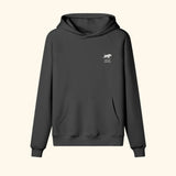 Portraits de Famille Dar Vida The Hoodie Pasión Midnight Black Heavy Cotton Front