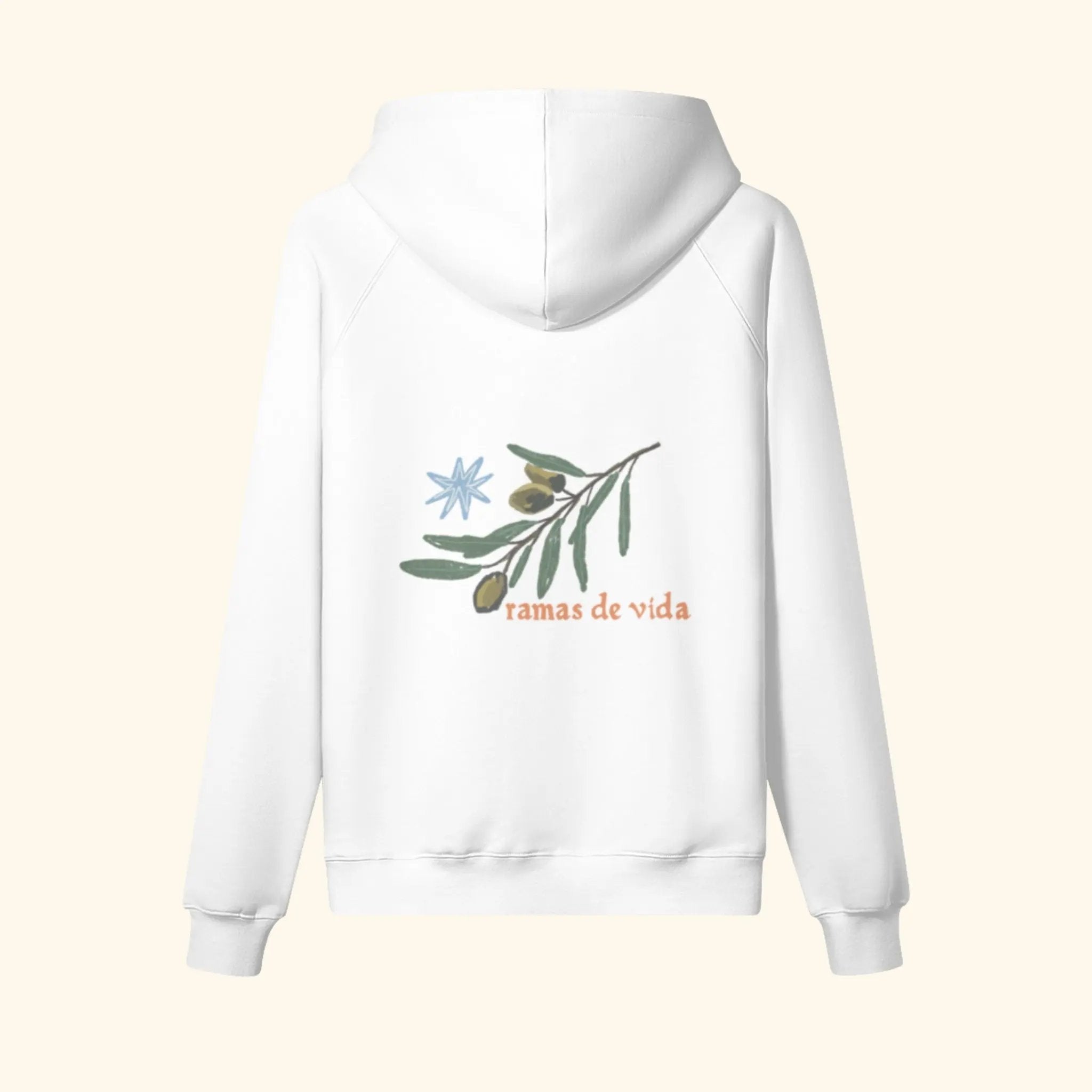 Portraits de Famille Dar Vida The Hoodie Ramas De Vida Off White Heavy Cotton Back