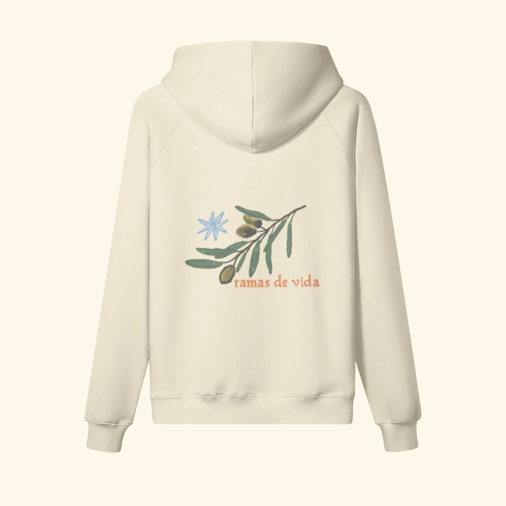 Portraits de Famille Dar Vida The Hoodie Ramas De Vida Pastel Beige Heavy Cotton Back