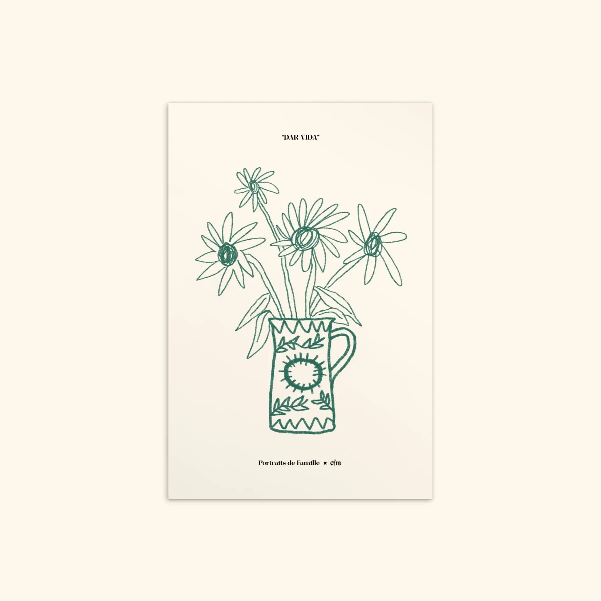 Portraits de Famille Dar Vida The Postcard Flor Matte Paper Front