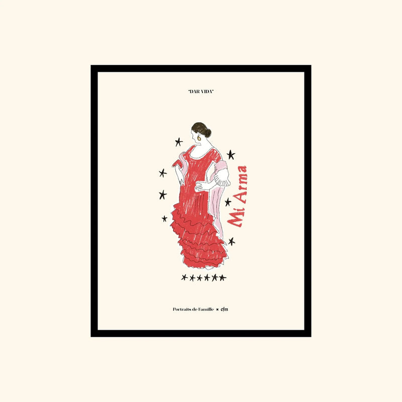 Portraits de Famille Dar Vida The Print Bailaora High Quality Unframed Giclee Paper Type Hahnemuhle Pearl Paper