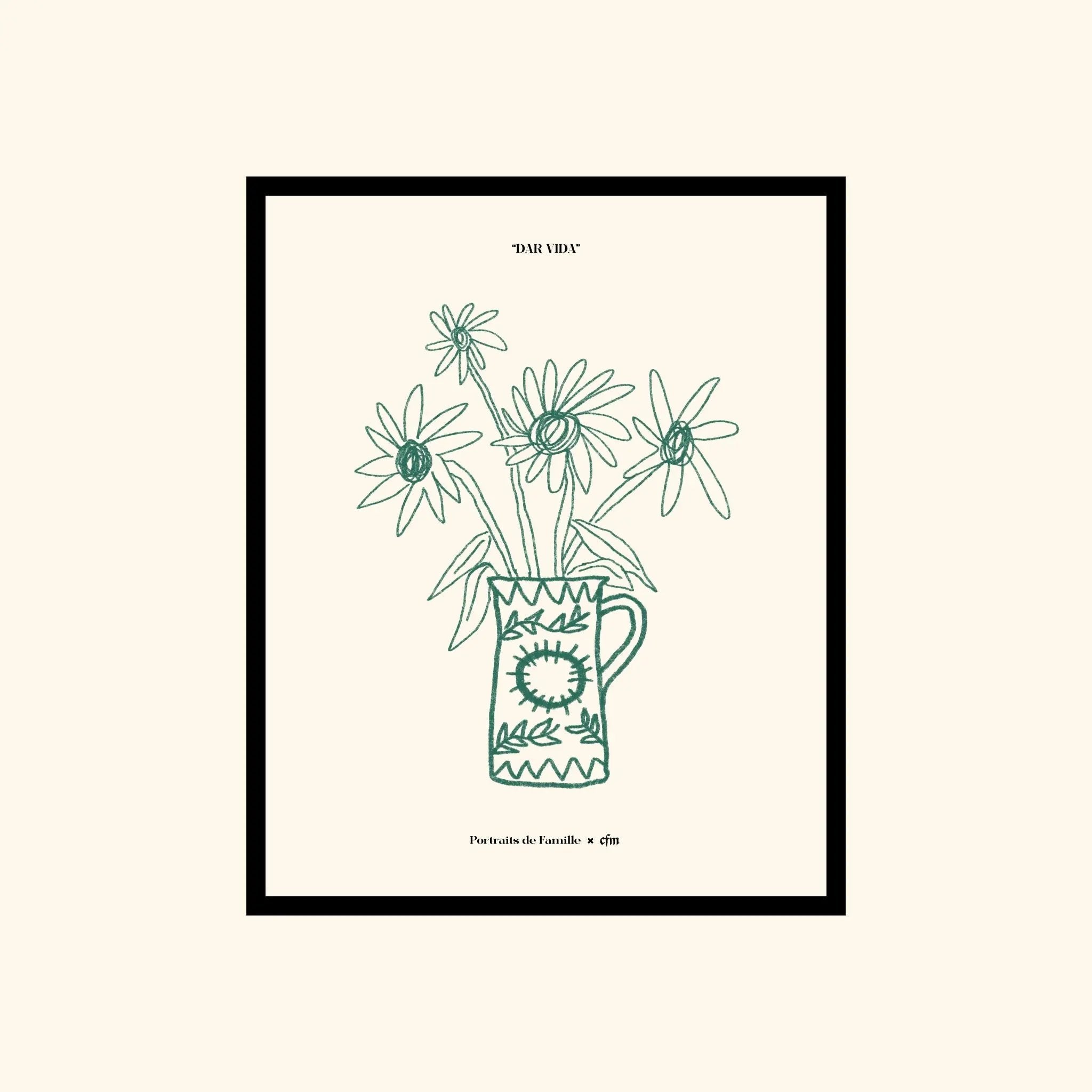 Portraits de Famille Dar Vida The Print Flor High Quality Unframed Giclee Paper Type Hahnemuhle Pearl Paper