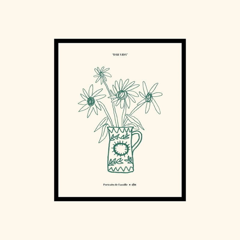 Portraits de Famille Dar Vida The Print Flor High Quality Unframed Giclee Paper Type Hahnemuhle Pearl Paper