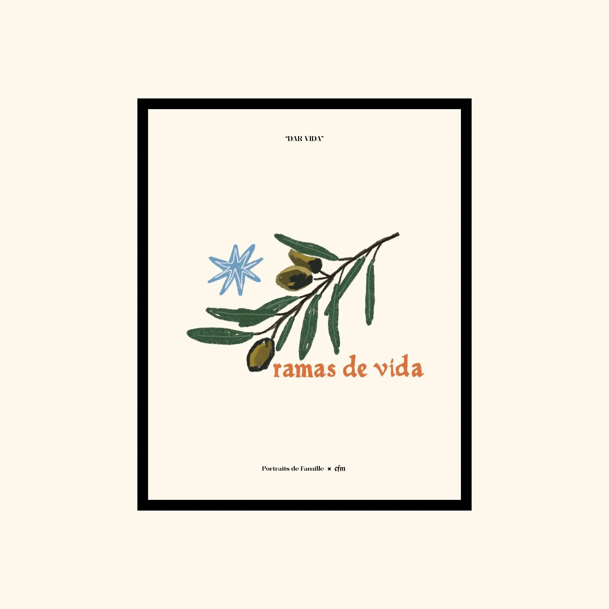 Portraits de Famille Dar Vida The Print Ramas De Vida High Quality Unframed Giclee Paper Type Hahnemuhle Pearl Paper