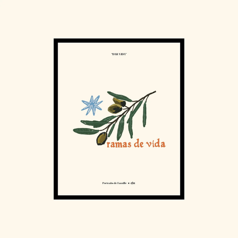 Portraits de Famille Dar Vida The Print Ramas De Vida High Quality Unframed Giclee Paper Type Hahnemuhle Pearl Paper