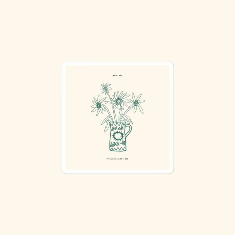 Portraits de Famille Dar Vida The Sticker Flor 3x3 High Opacity Durable Front