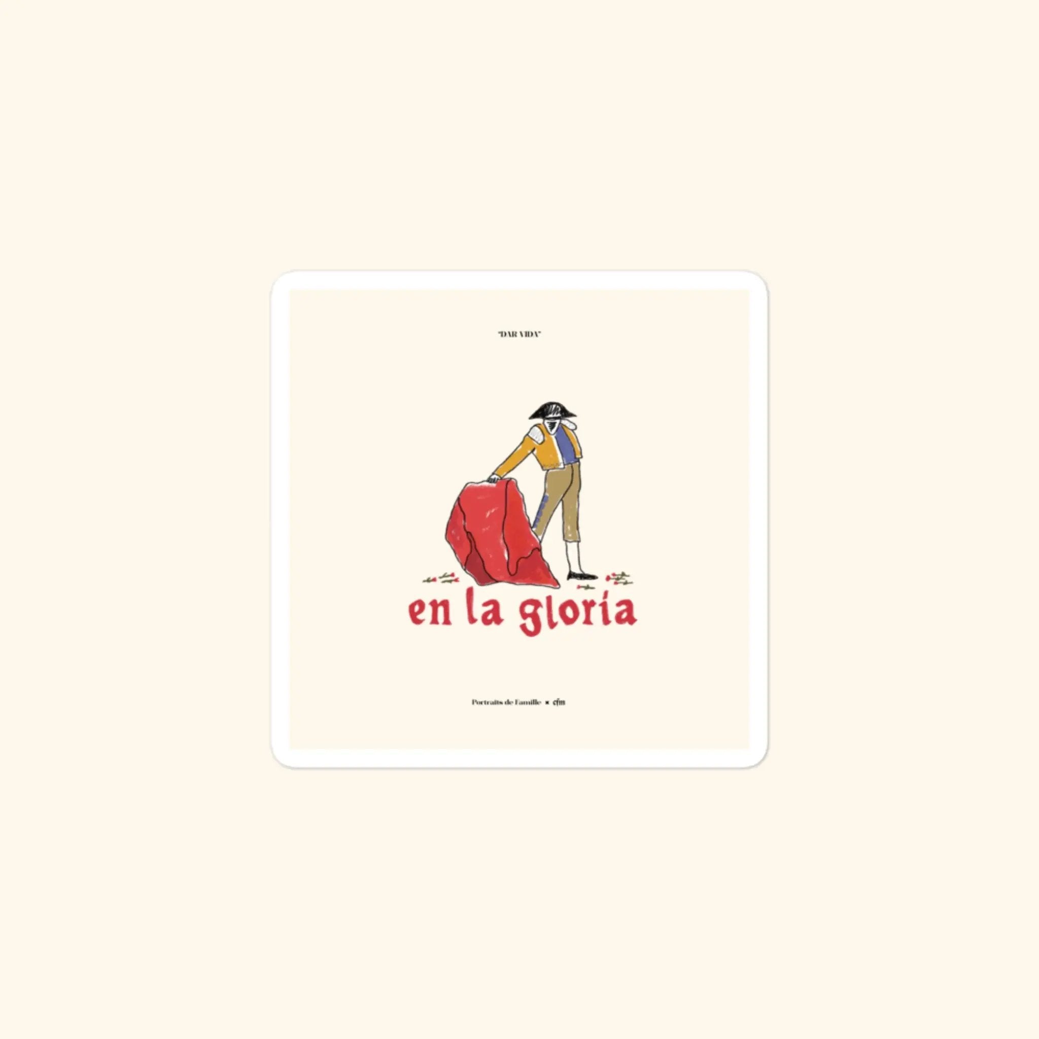 Portraits de Famille Dar Vida The Sticker Gloria 3x3 High Opacity Durable Front