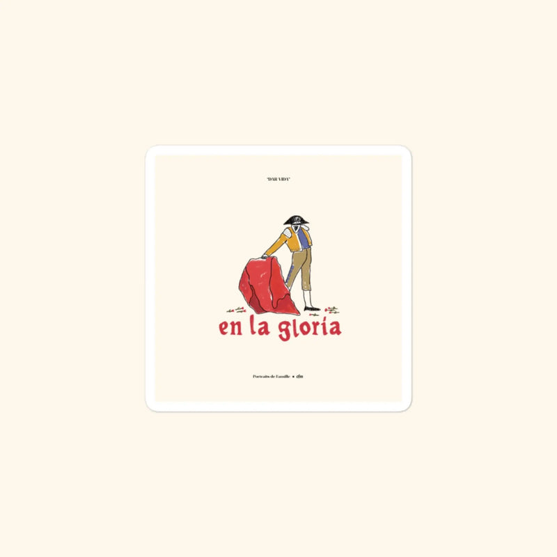 Portraits de Famille Dar Vida The Sticker Gloria 3x3 High Opacity Durable Front