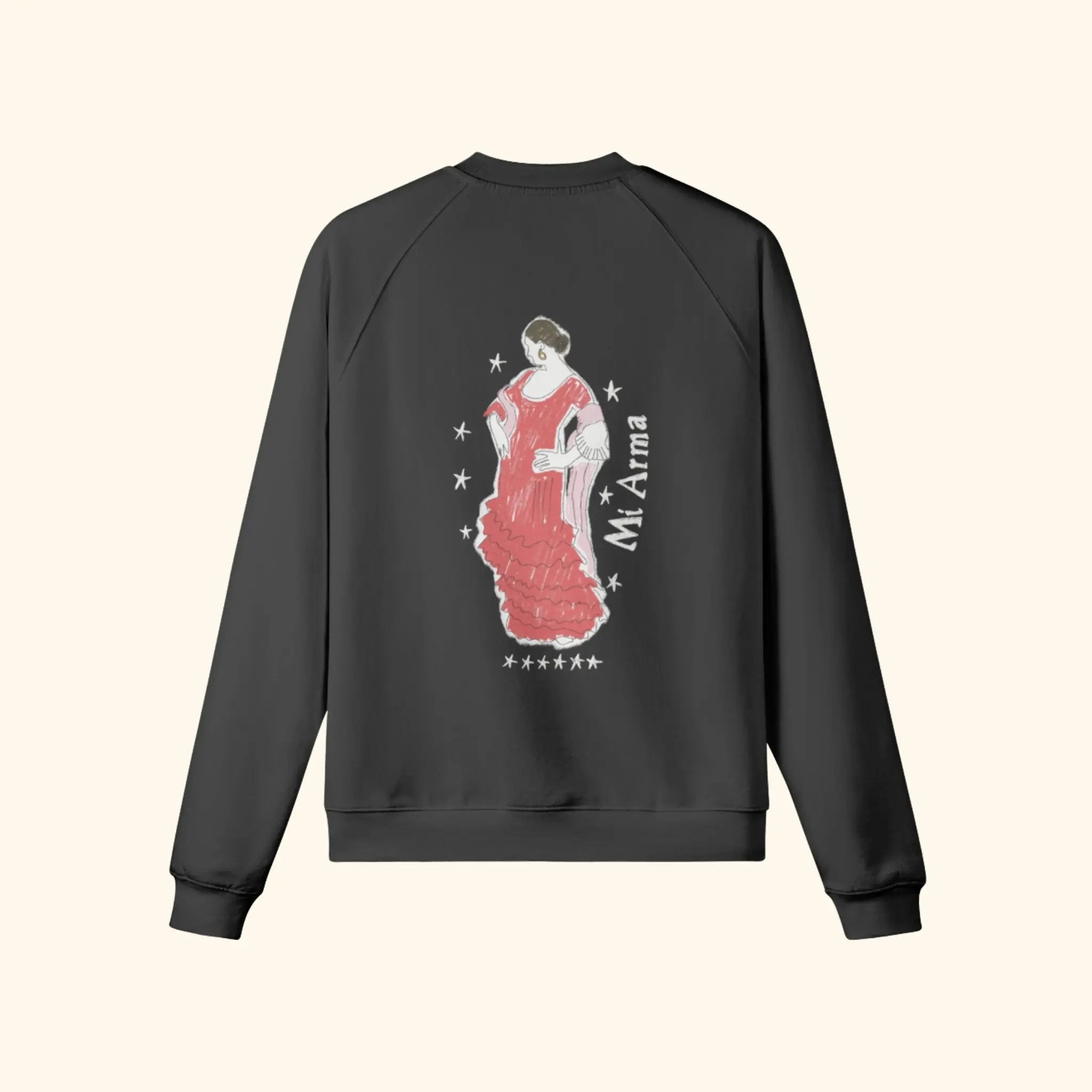 Portraits de Famille Dar Vida The Sweatshirt Bailaora Midnight Black Heavy Cotton Back