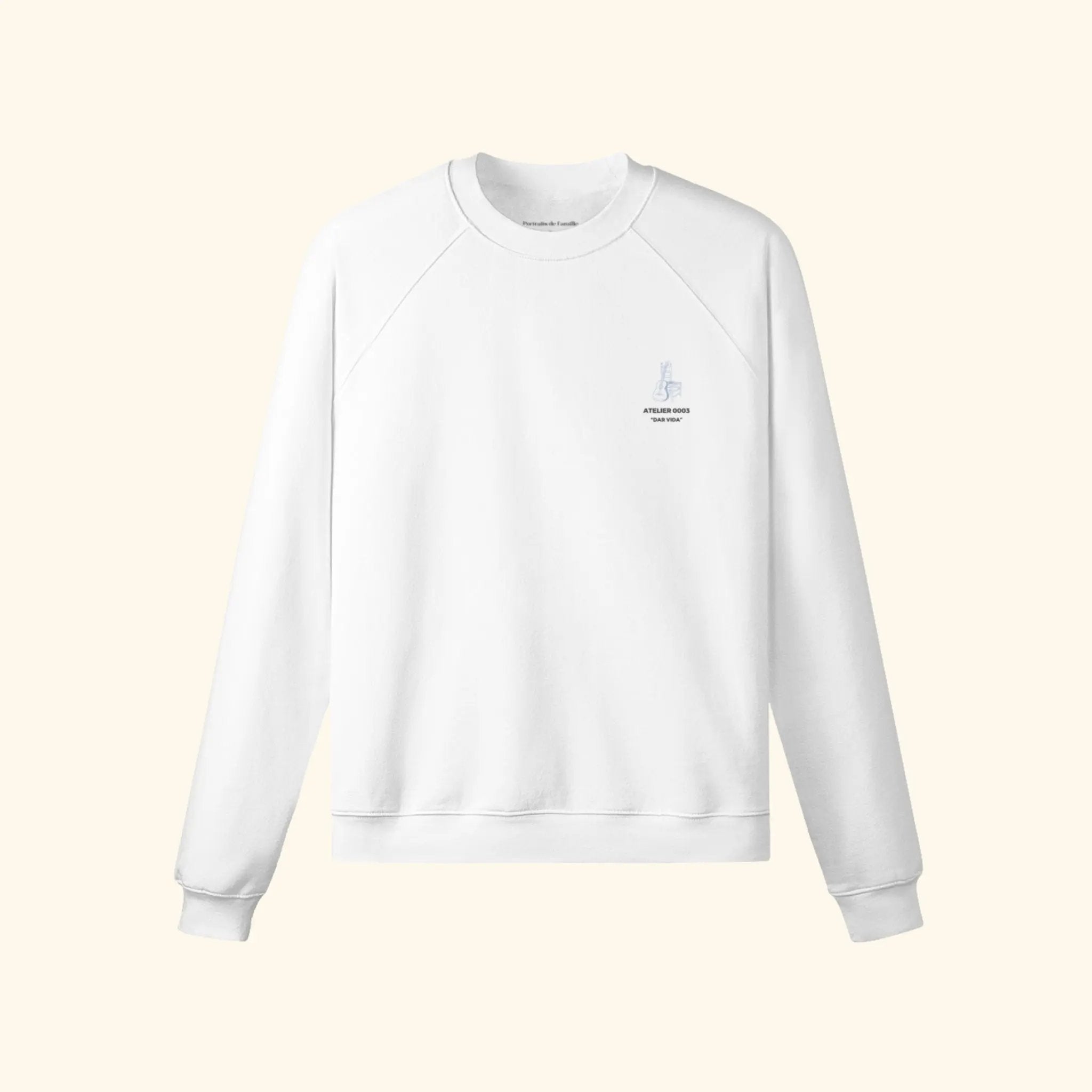 Portraits de Famille Dar Vida The Sweatshirt Flamenca Off White Heavy Cotton Front