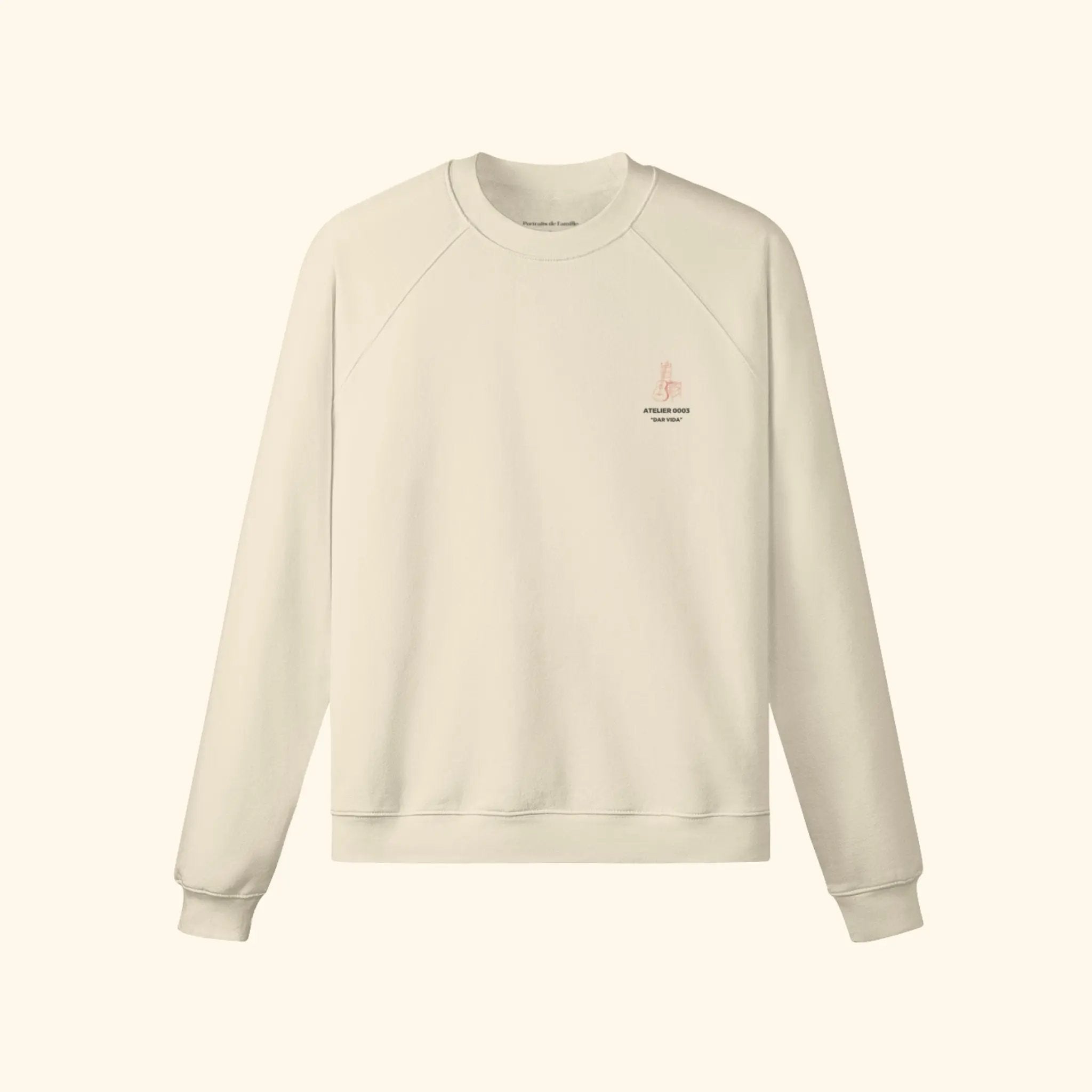 Portraits de Famille Dar Vida The Sweatshirt Flamenca Pastel Beige Heavy Cotton Front