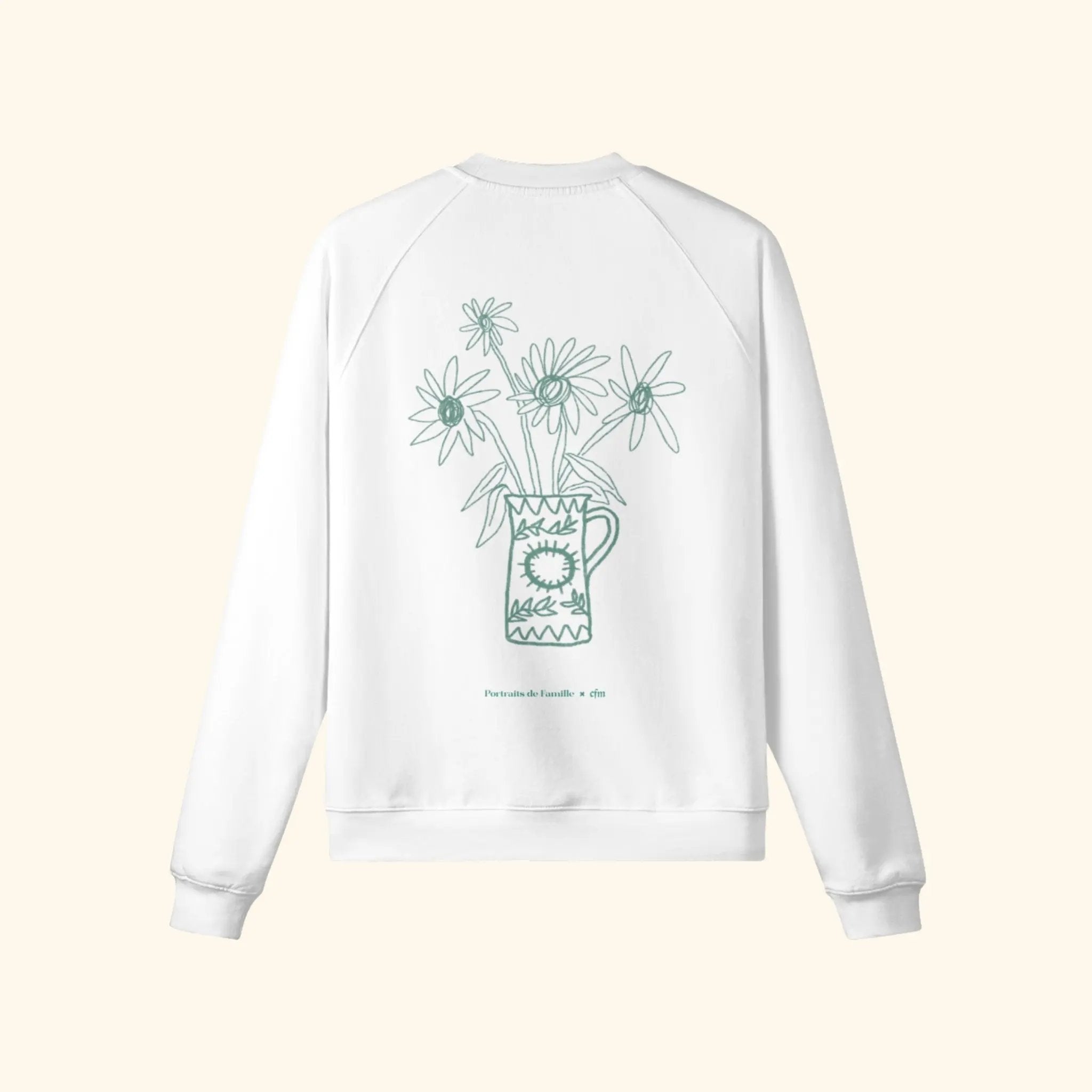 Portraits de Famille Dar Vida The Sweatshirt Flor Off White Heavy Cotton Back