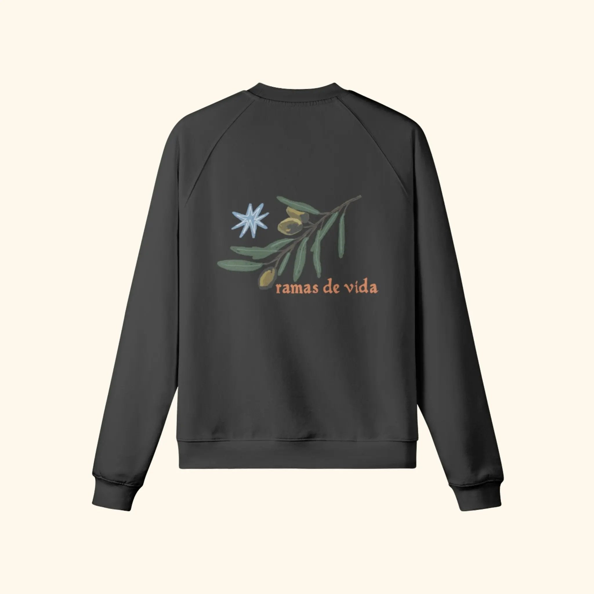 Portraits de Famille Dar Vida The Sweatshirt Ramas De Vida Midnight Black Heavy Cotton Back