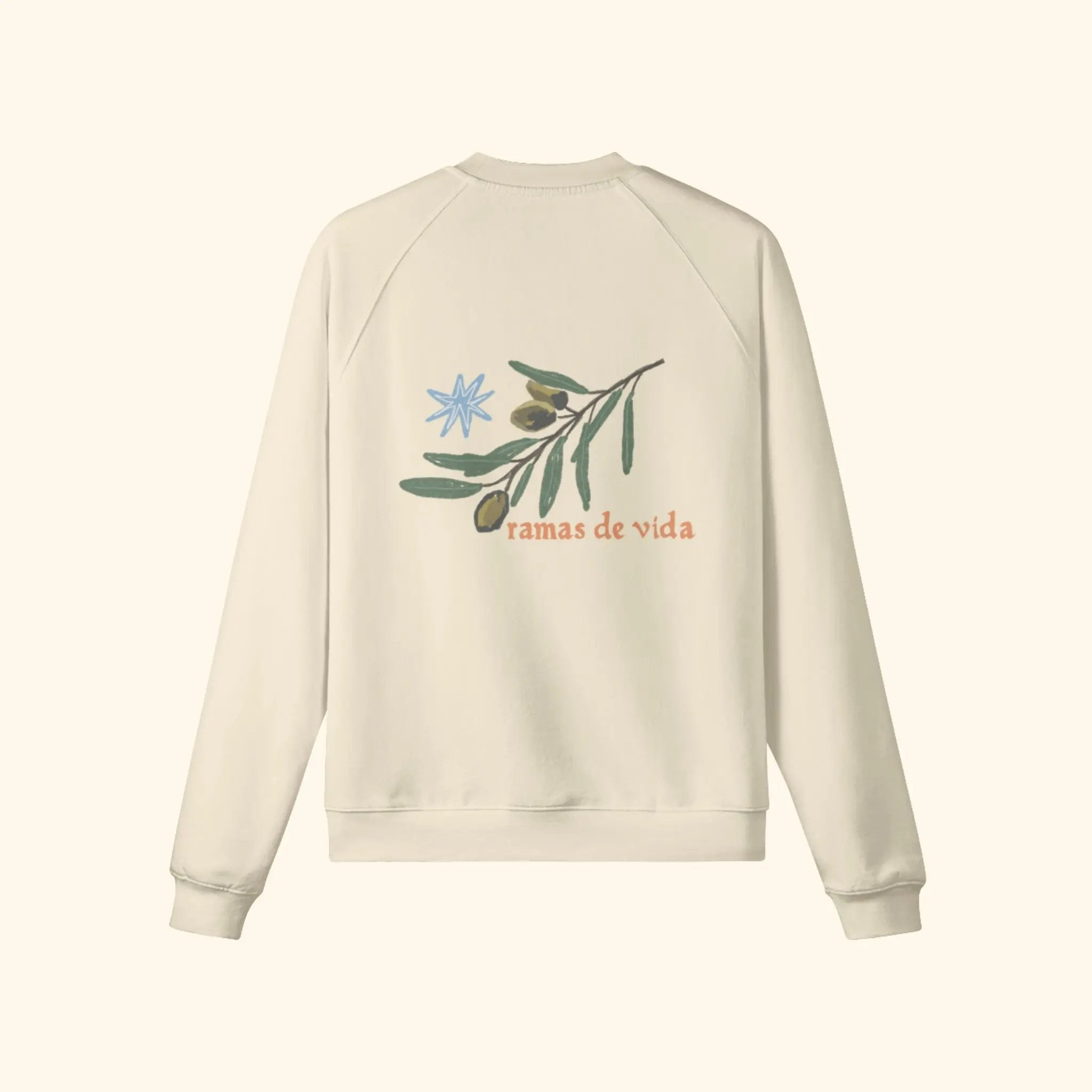 Portraits de Famille Dar Vida The Sweatshirt Ramas De Vida Pastel Beige Heavy Cotton Back