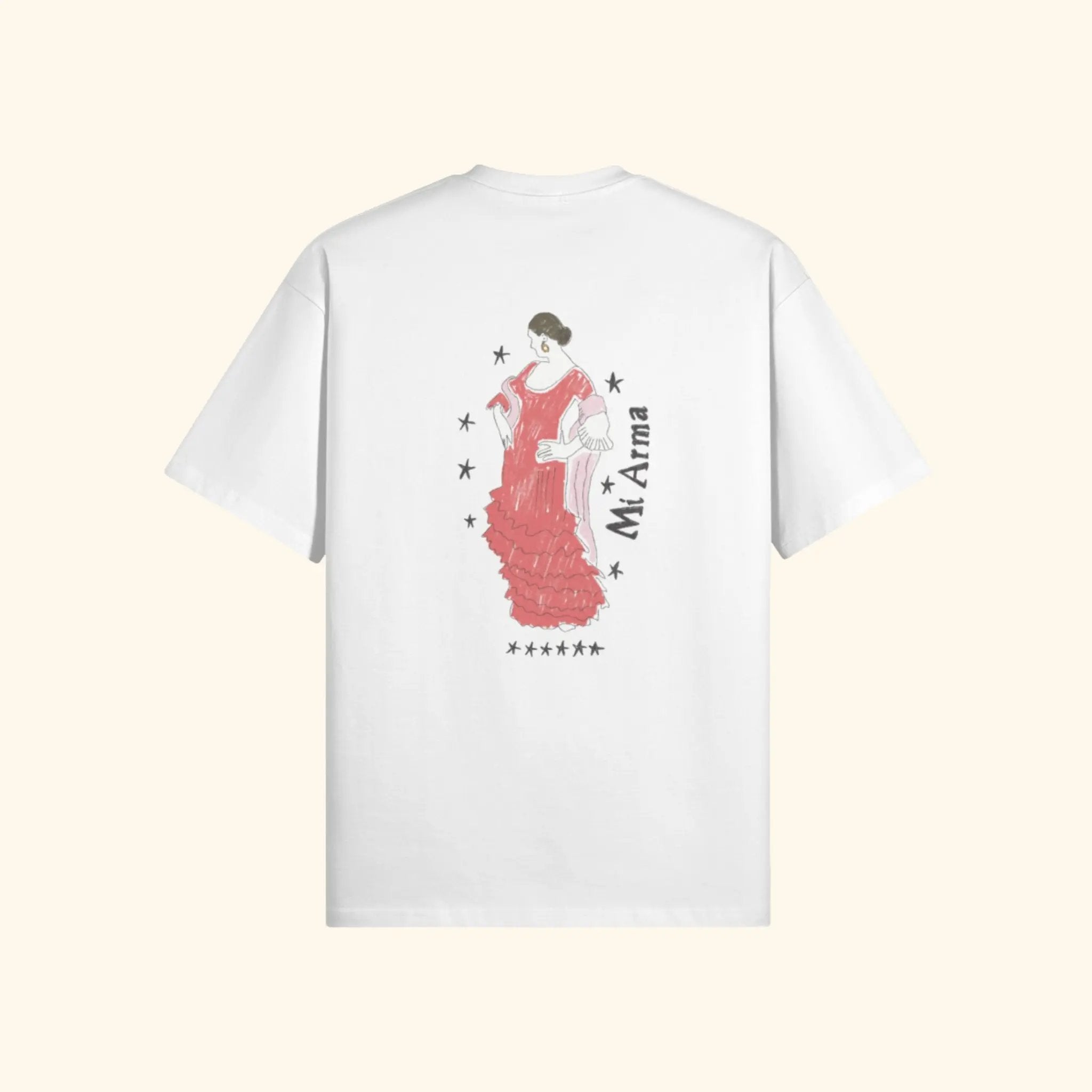 Portraits de Famille Dar Vida The Tee Bailaora Off White Heavy Cotton Back
