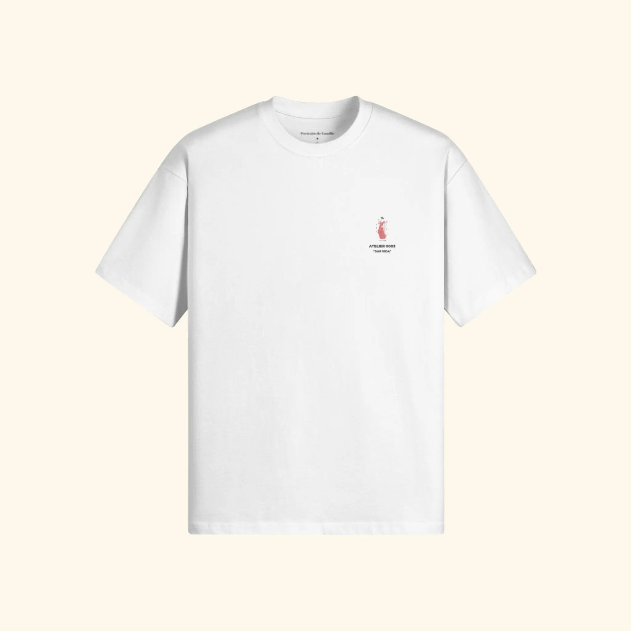 Portraits de Famille Dar Vida The Tee Bailaora Off White Heavy Cotton Front