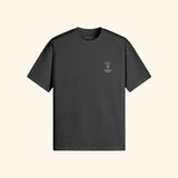 Portraits de Famille Dar Vida The Tee Flor Midnight Black Heavy Cotton Front