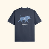 Portraits de Famille Dar Vida The Tee Pasión Harbor Blue Heavy Cotton Back