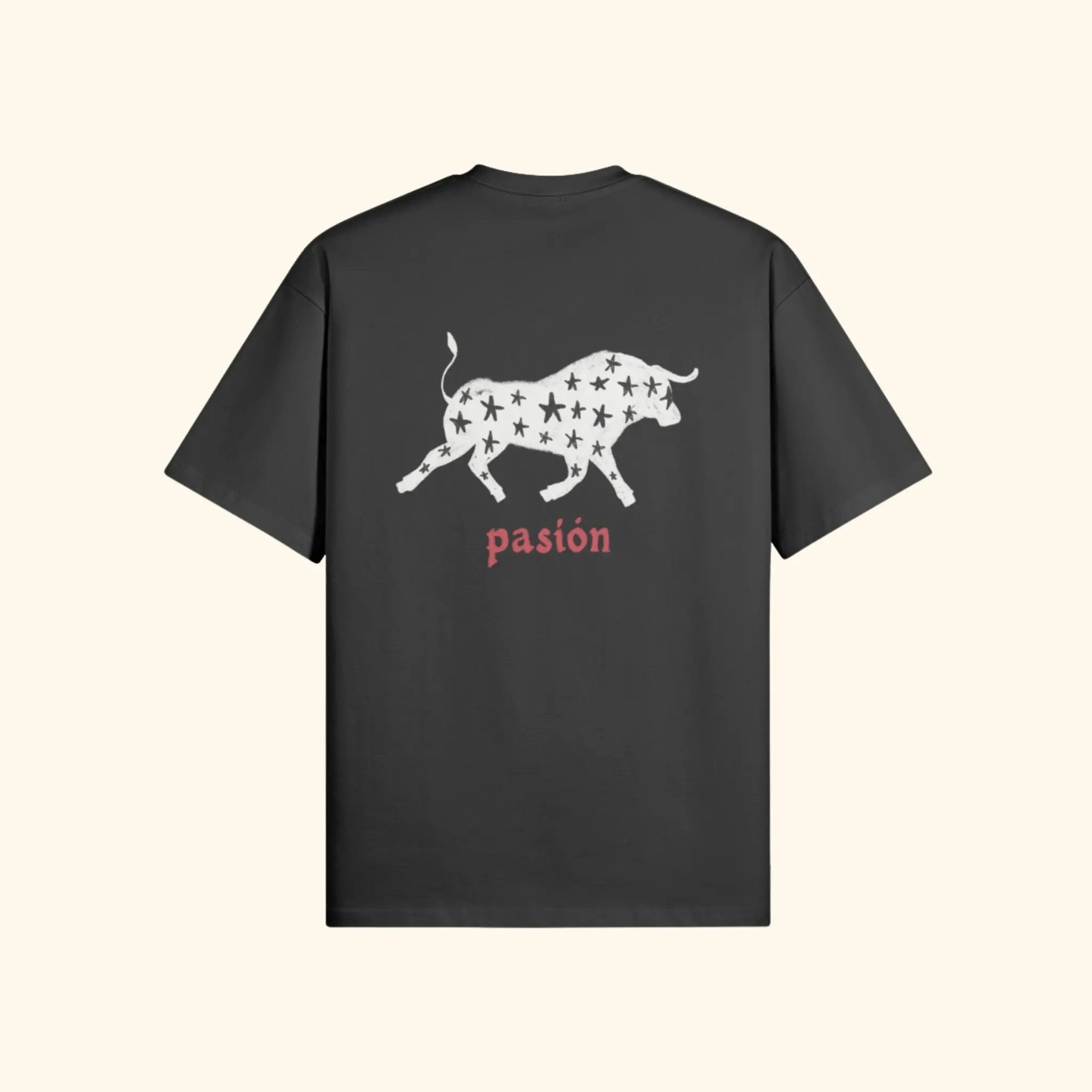 Portraits de Famille Dar Vida The Tee Pasión Midnight Black Heavy Cotton Back