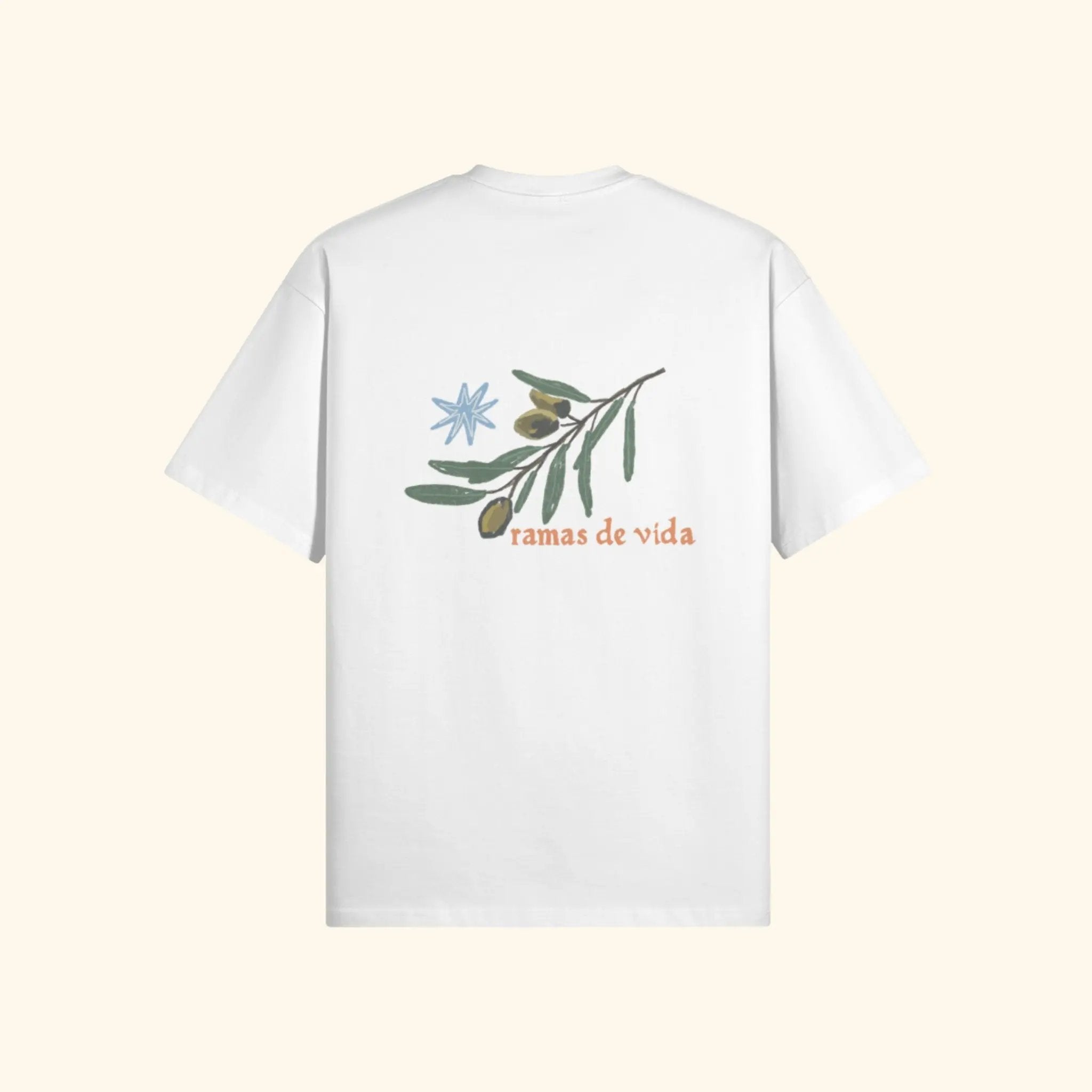 Portraits de Famille Dar Vida The Tee Ramas De Vida Off White Heavy Cotton Back