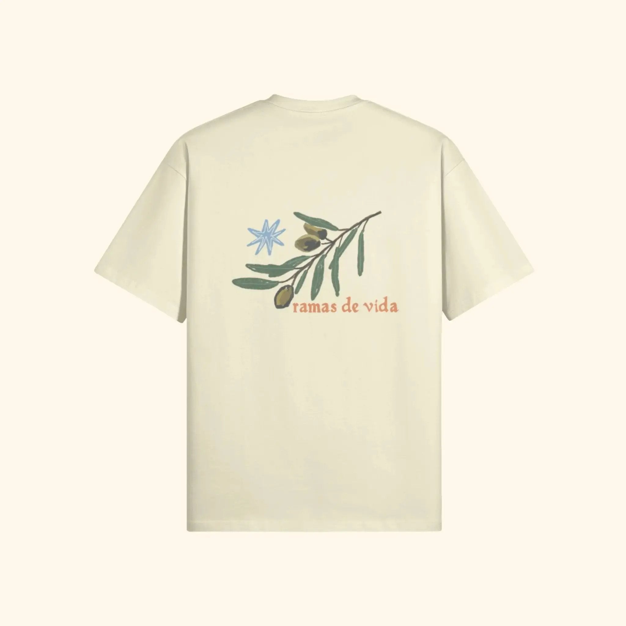 Portraits de Famille Dar Vida The Tee Ramas De Vida Pastel Cream Heavy Cotton Back