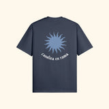 Portraits de Famille Dar Vida The Tee Sol Harbor Blue Heavy Cotton Back