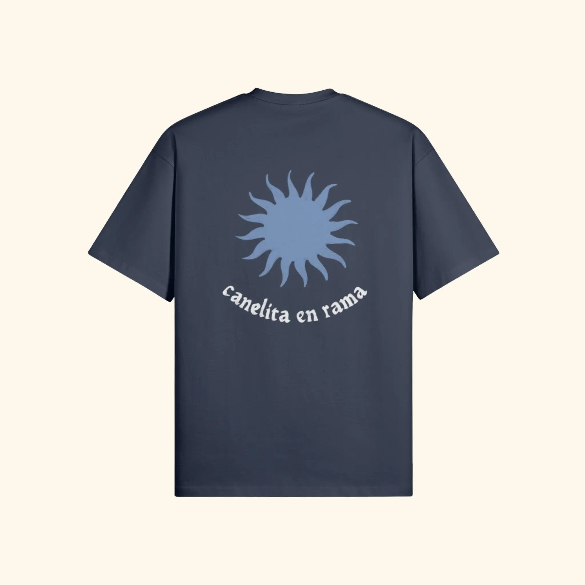 Portraits de Famille Dar Vida The Tee Sol Harbor Blue Heavy Cotton Back