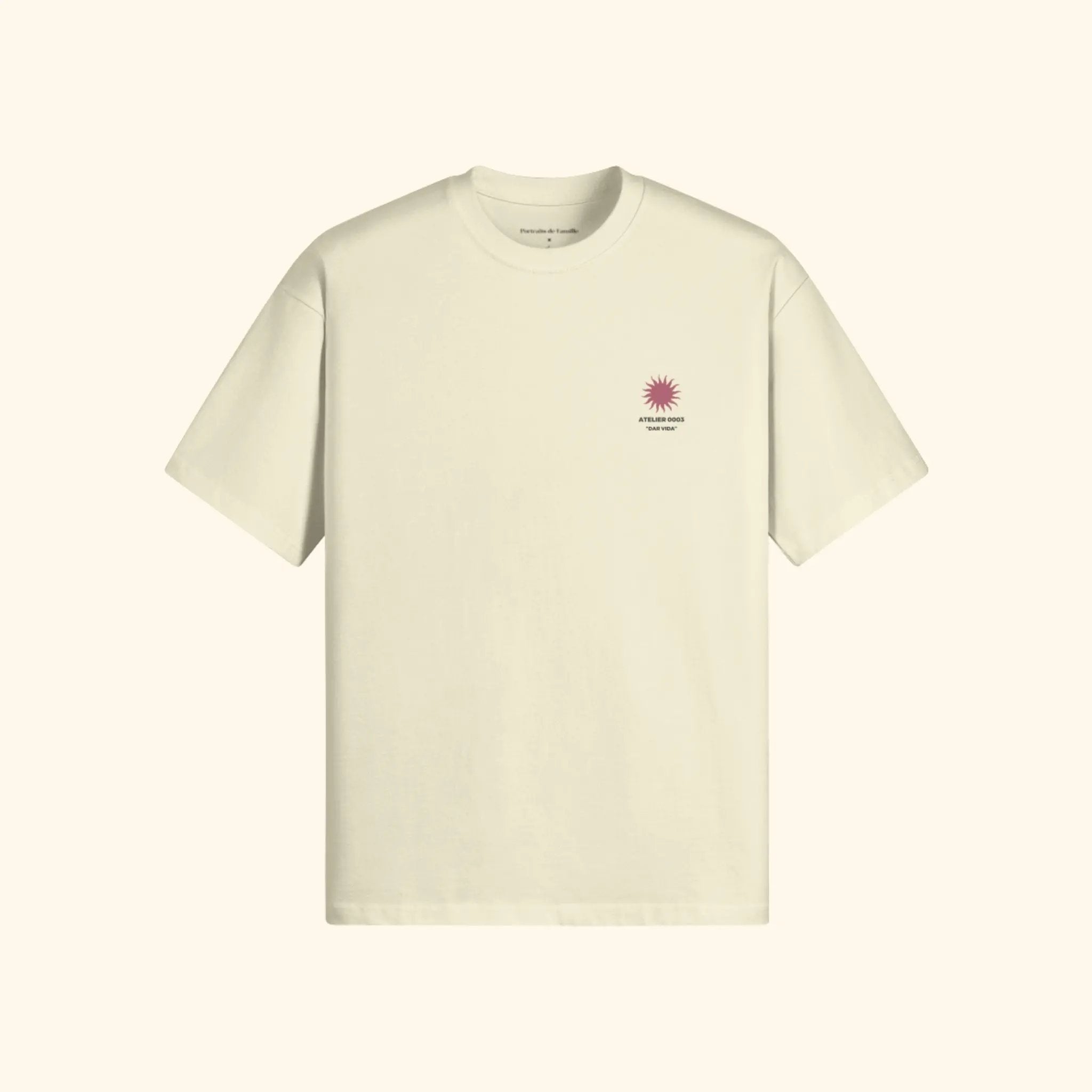 Portraits de Famille Dar Vida The Tee Sol Pastel Cream Heavy Cotton Front