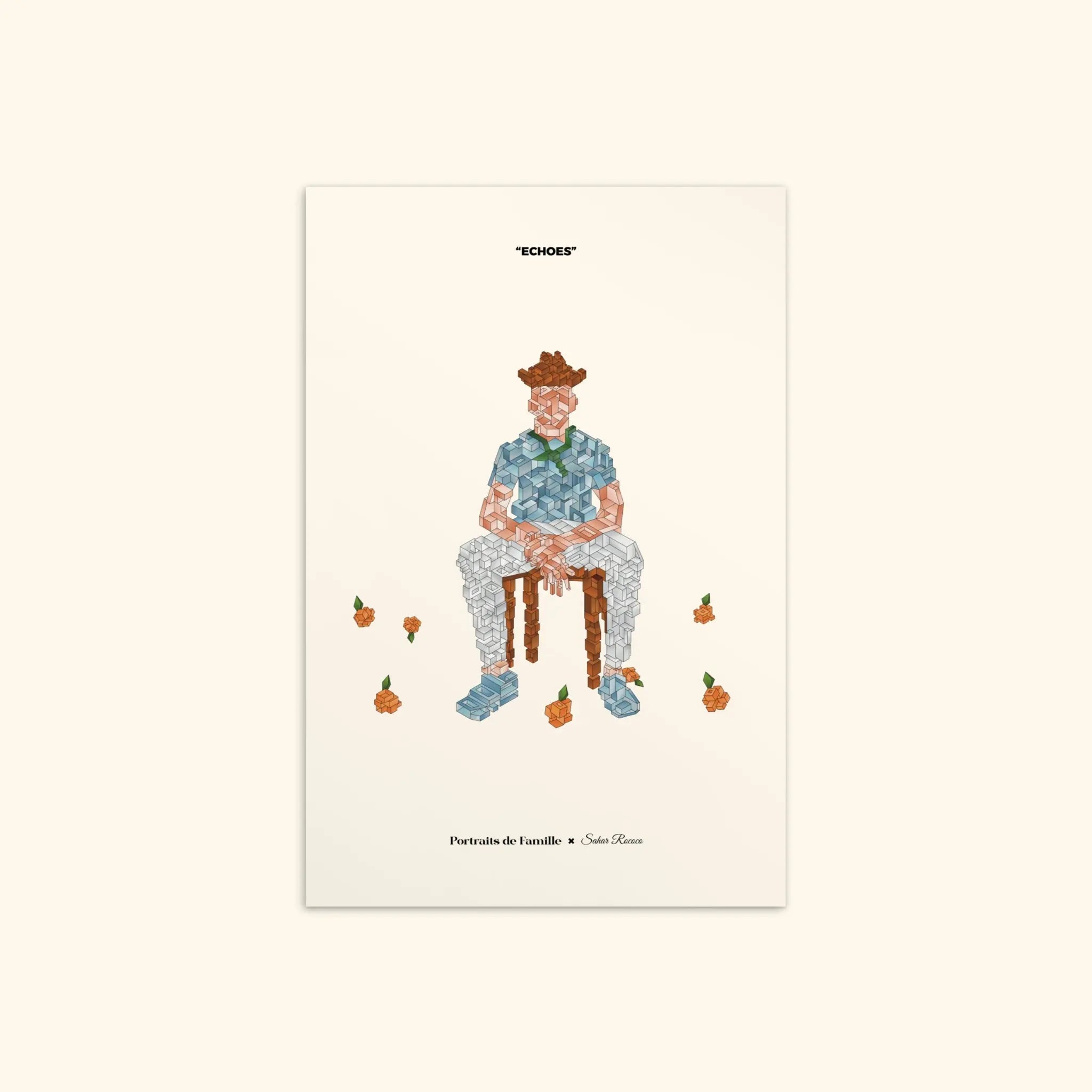 Portraits de Famille Echoes The Postcard Falling Matte Paper Front