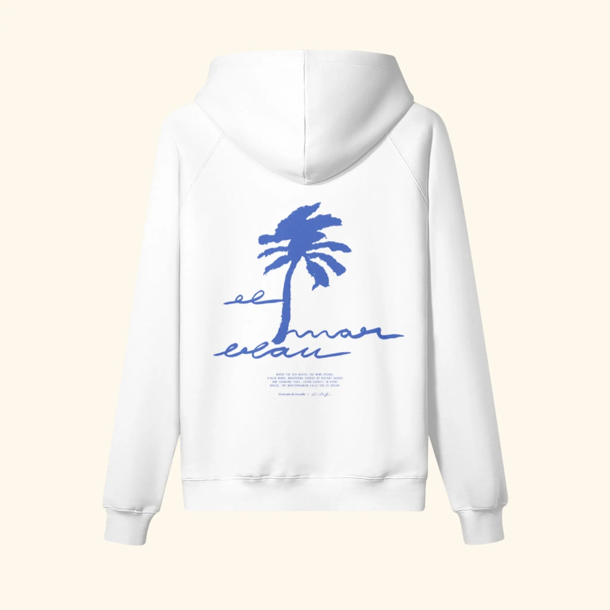 Portraits de Famille El Mar Blau The Hoodie El Mar Blau Off White Heavy Cotton Back