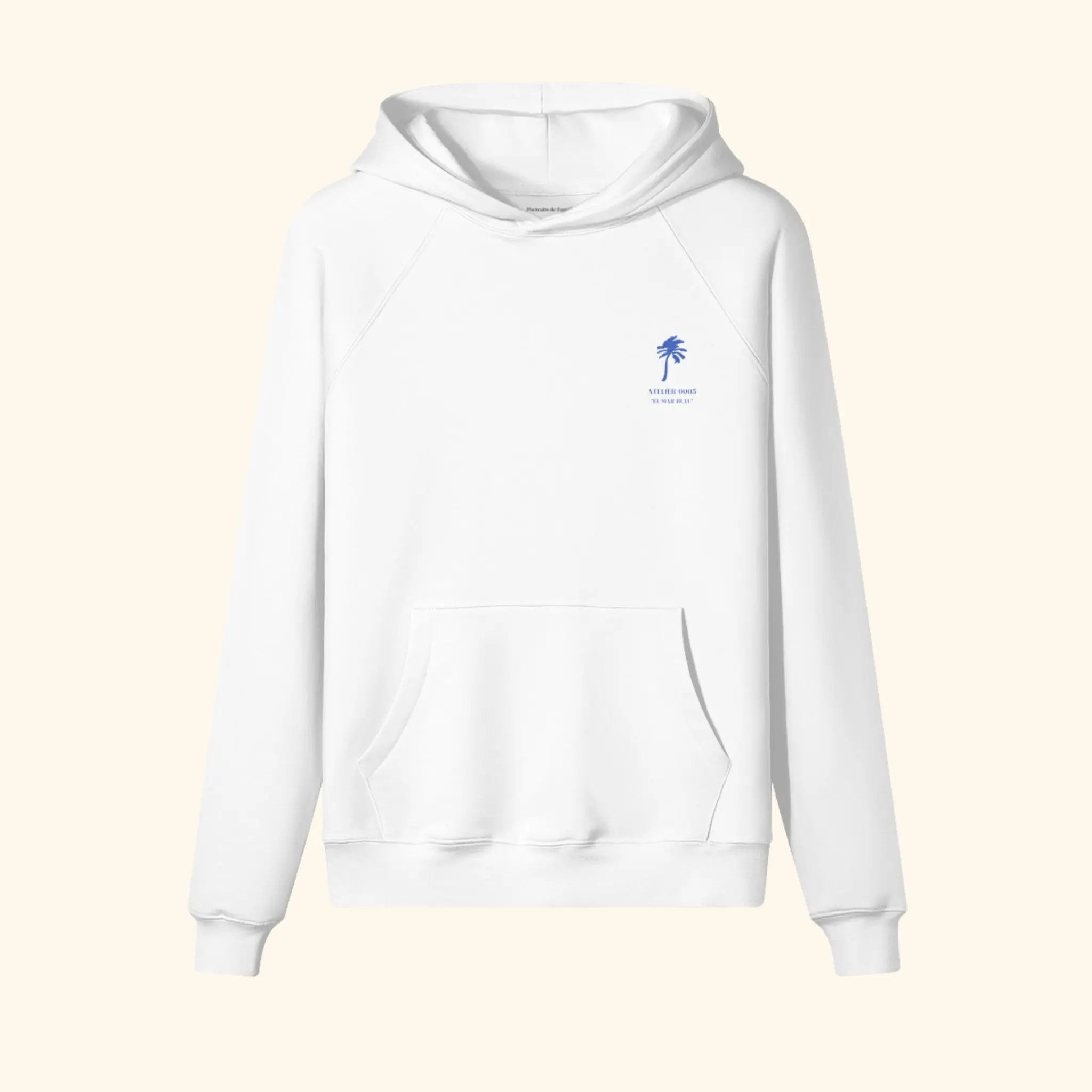 Portraits de Famille El Mar Blau The Hoodie El Mar Blau Off White Heavy Cotton Front
