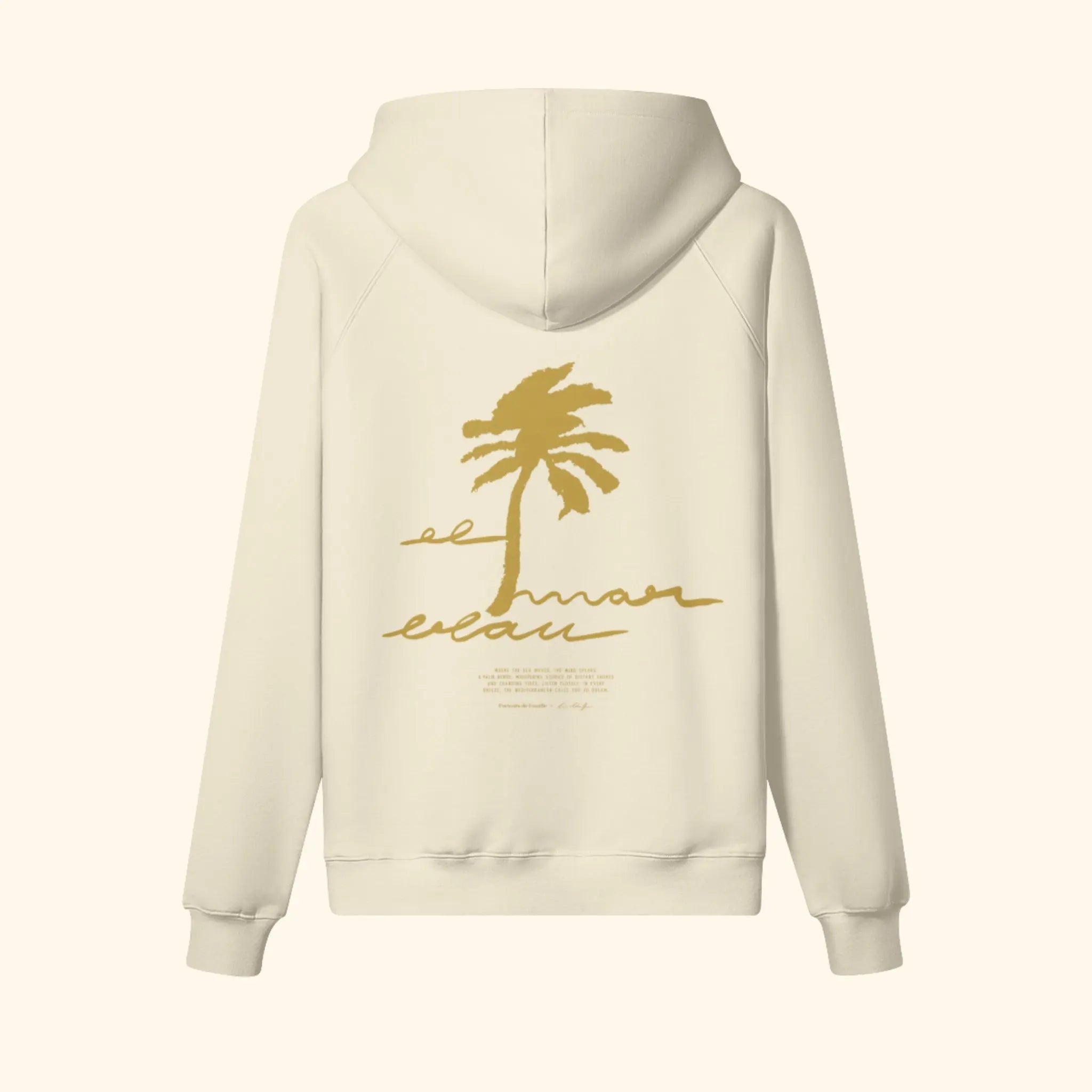 Portraits de Famille El Mar Blau The Hoodie El Mar Blau Pastel Beige Heavy Cotton Back