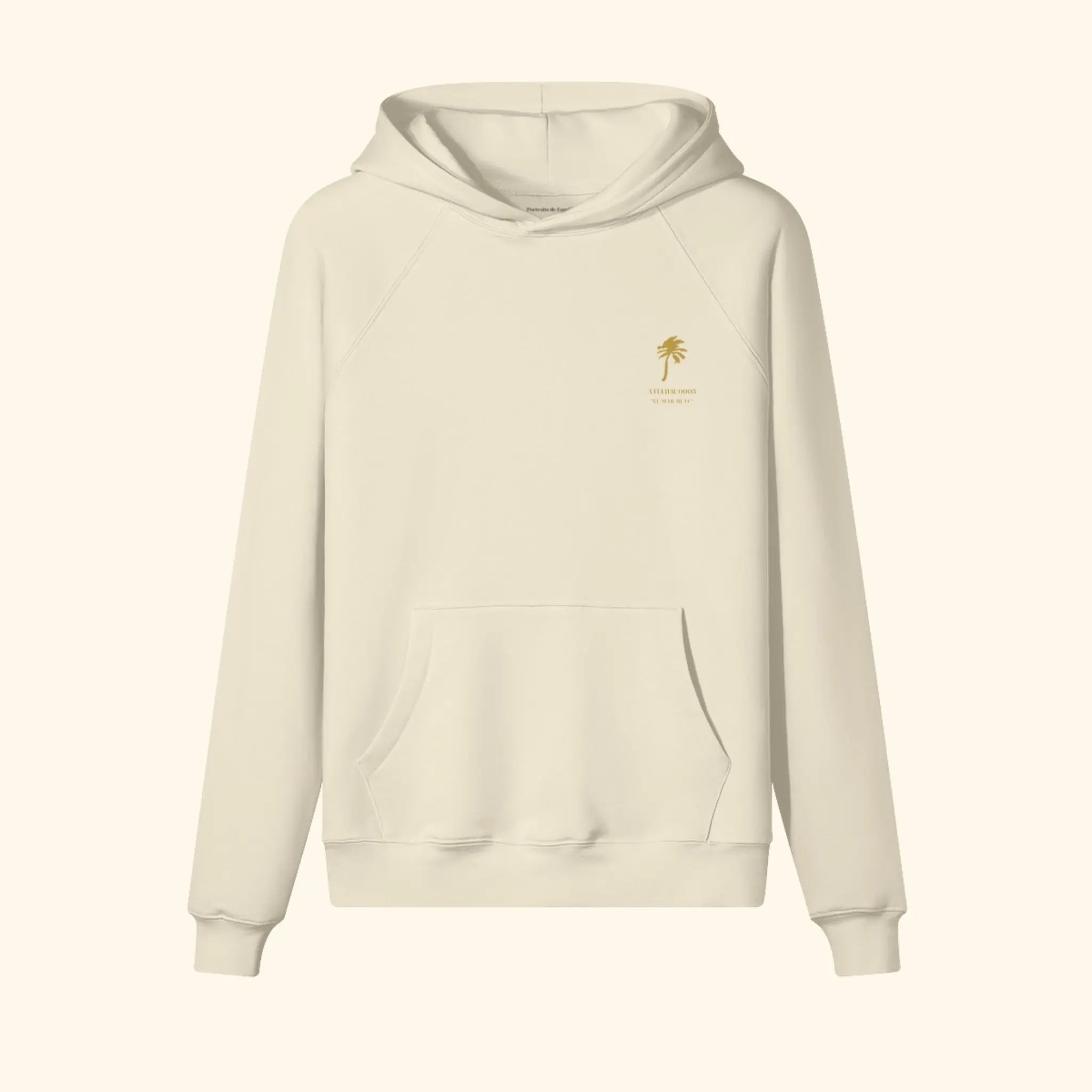 Portraits de Famille El Mar Blau The Hoodie El Mar Blau Pastel Beige Heavy Cotton Front