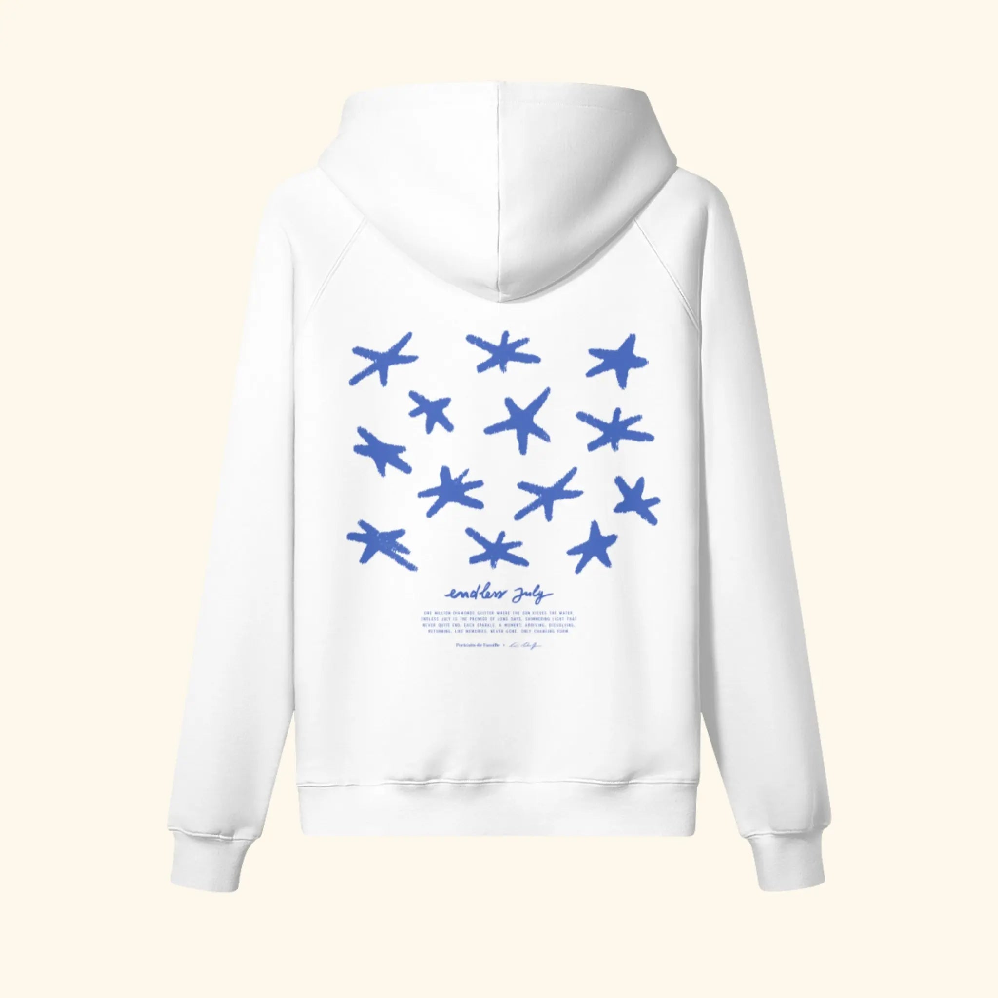 Portraits de Famille El Mar Blau The Hoodie Endless July Off White Heavy Cotton Back
